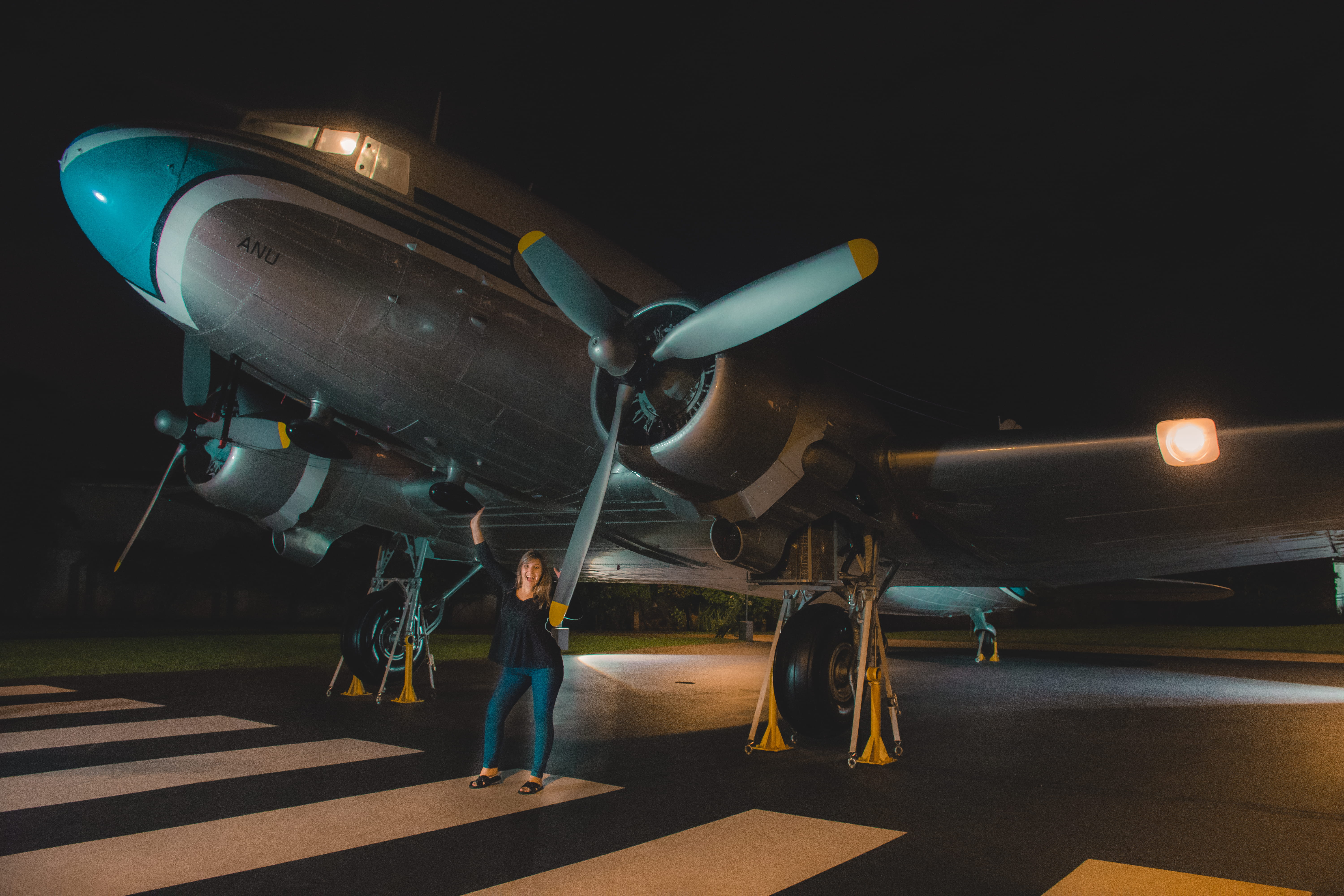 poa, two people, aerospace industry, mode of transportation, 5K, working, occupation, douglas, night, douglas dc3, girl, boulevard, people, light, airport runway, HD Wallpaper