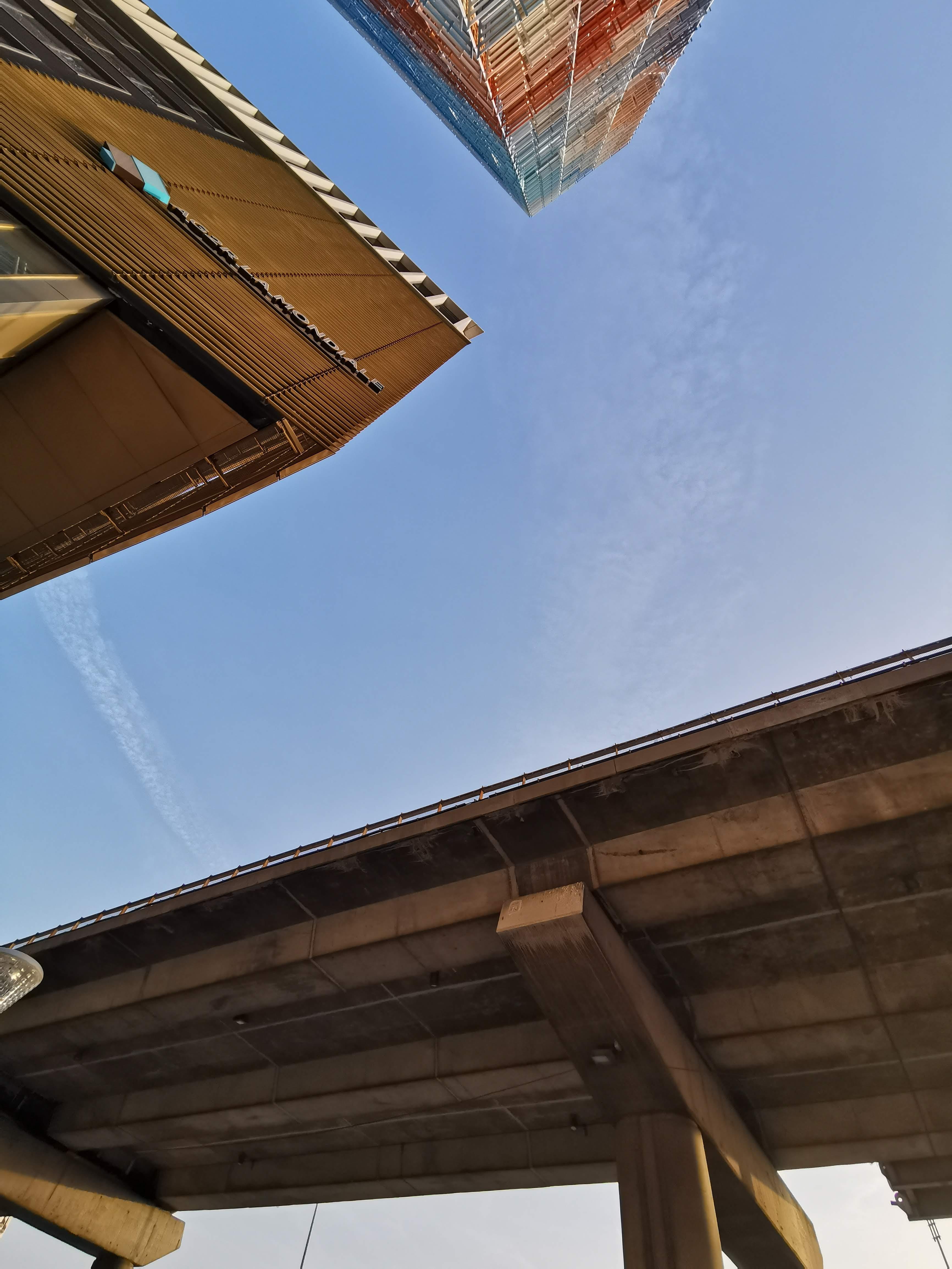 blue, belief, built structure, 2 boulevard euromediterranée quai darenc, france, road, low angle view, clear sky, roof, architecture, sky, roof tile, marseille, Phone HD Wallpaper