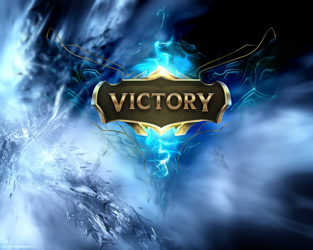 Victory, illuminated, Photoshop, blue, message, League Of Legends, 720P, close-up, text, night, communication, cloud - sky, nature, abstract, smoke - physical structure, HD Wallpaper