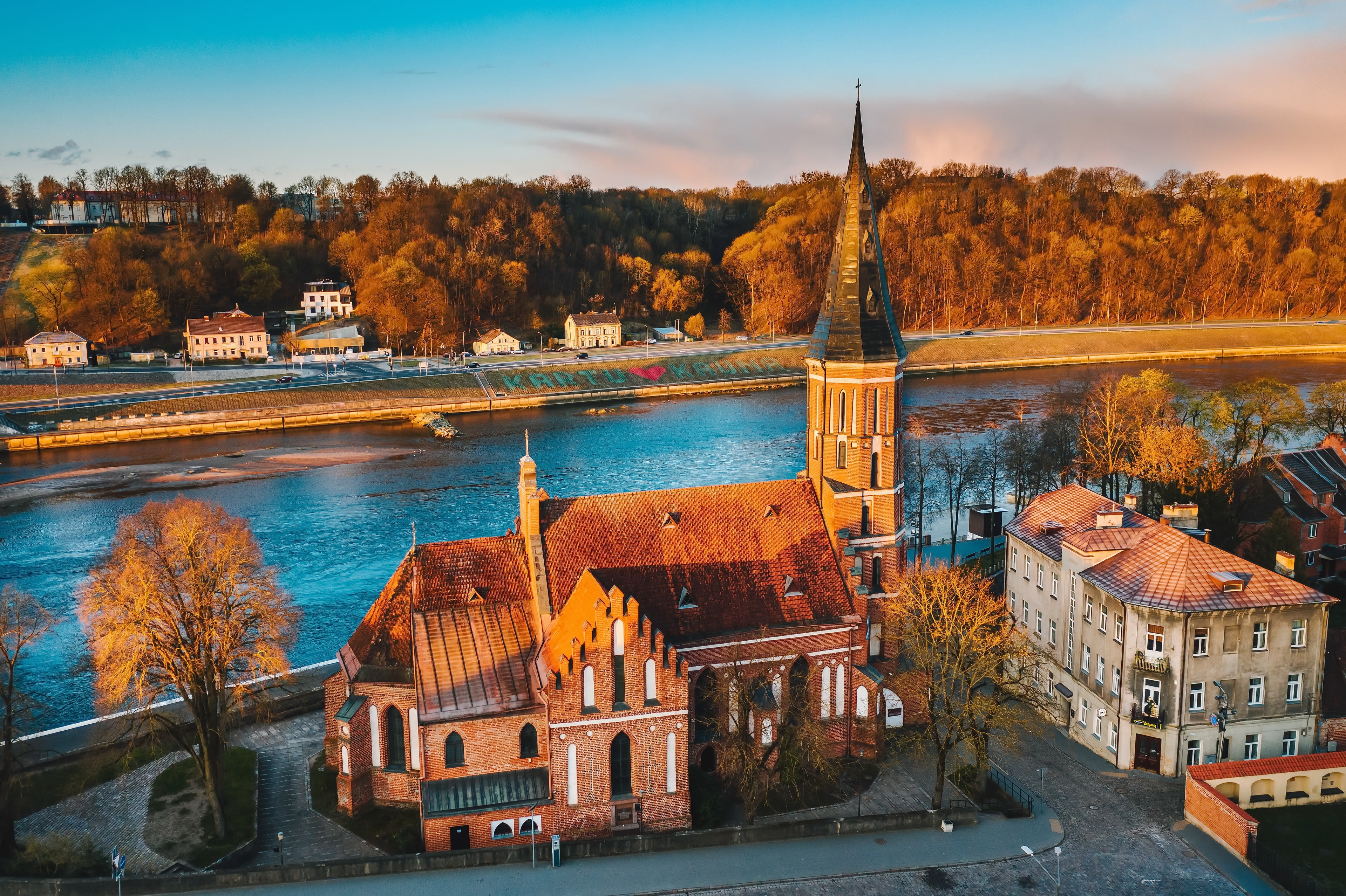 4K, Lithuania, Kaunas, Vytautas Church, HD Wallpaper
