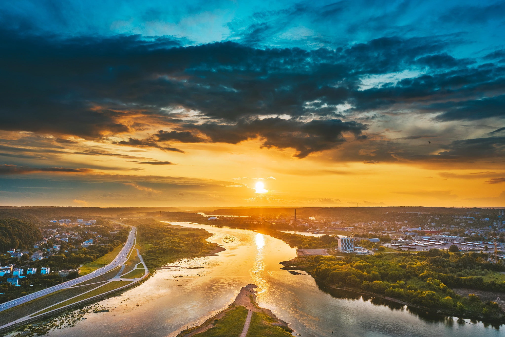 Santaka, 1080P, Lithuania, morning, Kaunas, HD Wallpaper