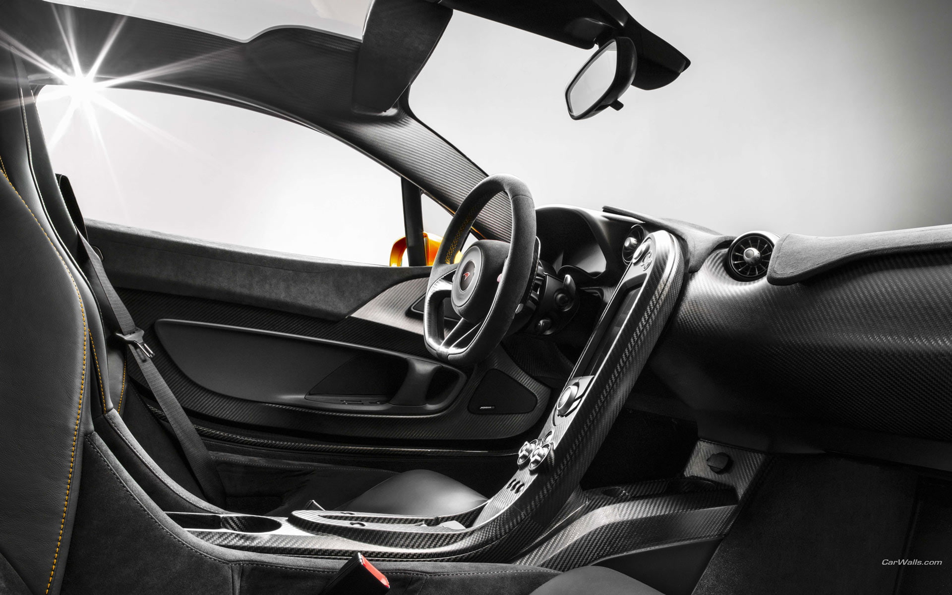 light, mclaren, cars, 1080P, carbon, p, fiber, interior, p1, hd, HD Wallpaper