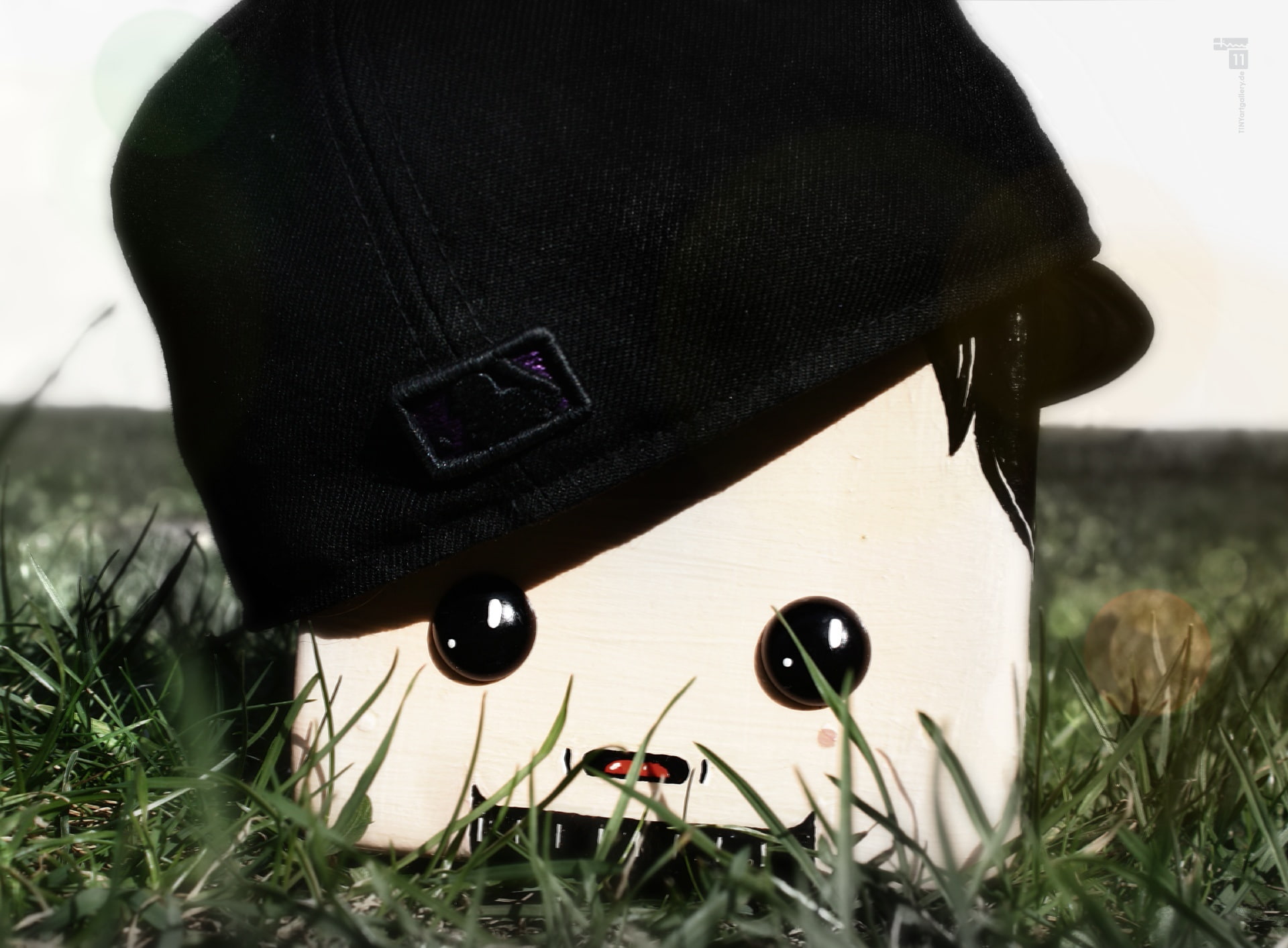 personal accessory, representation, hat, Cartoons/Others, focus on foreground, close-up, Artistic, 1080P, nature, field, oki, clothing, real people, black color, HD Wallpaper
