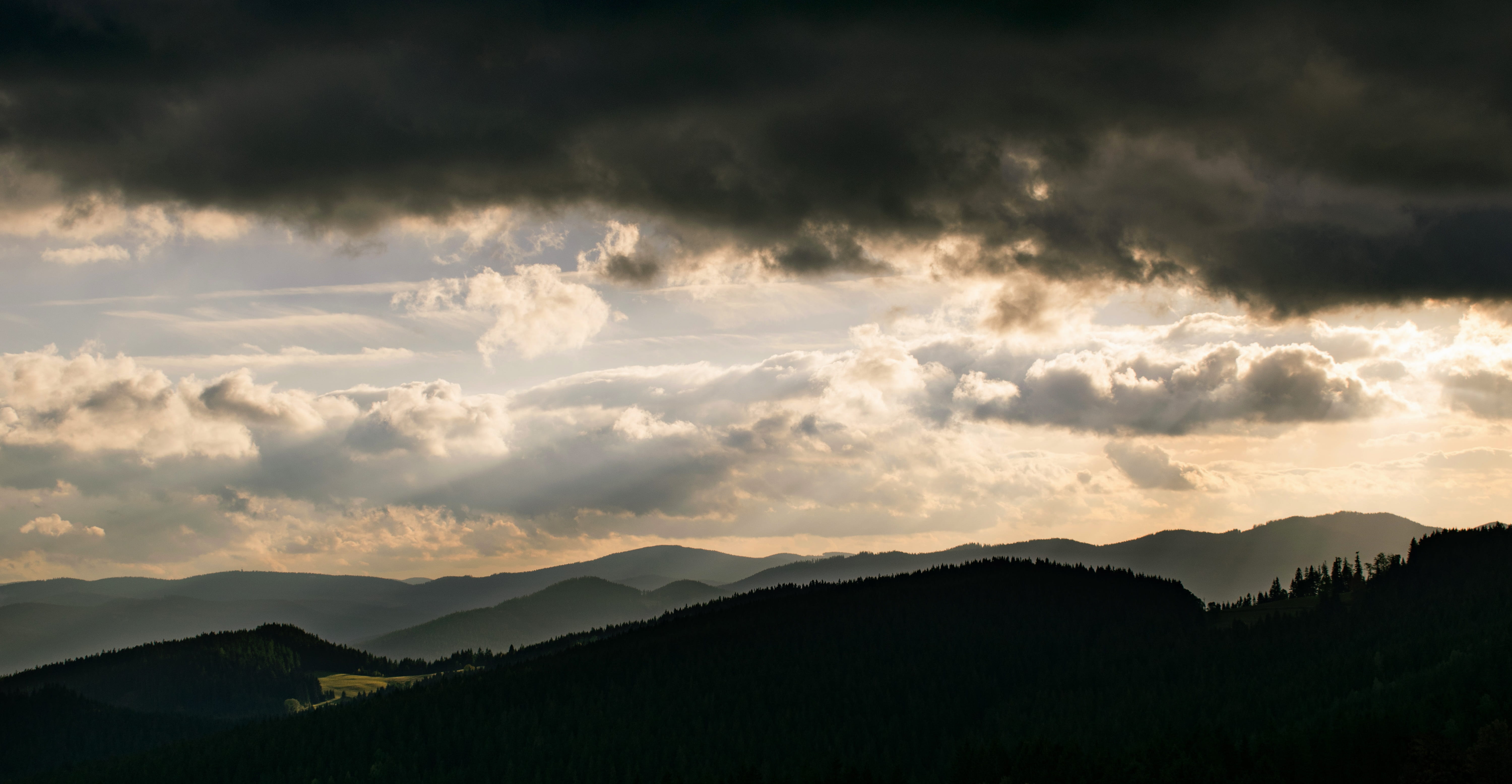 nature, mountain, beauty in nature, tree, bonny hank, beskydy, forest, tranquility, mountain peak, outdoors, clouds, dramatic sky, land, tranquil scene, HD Wallpaper