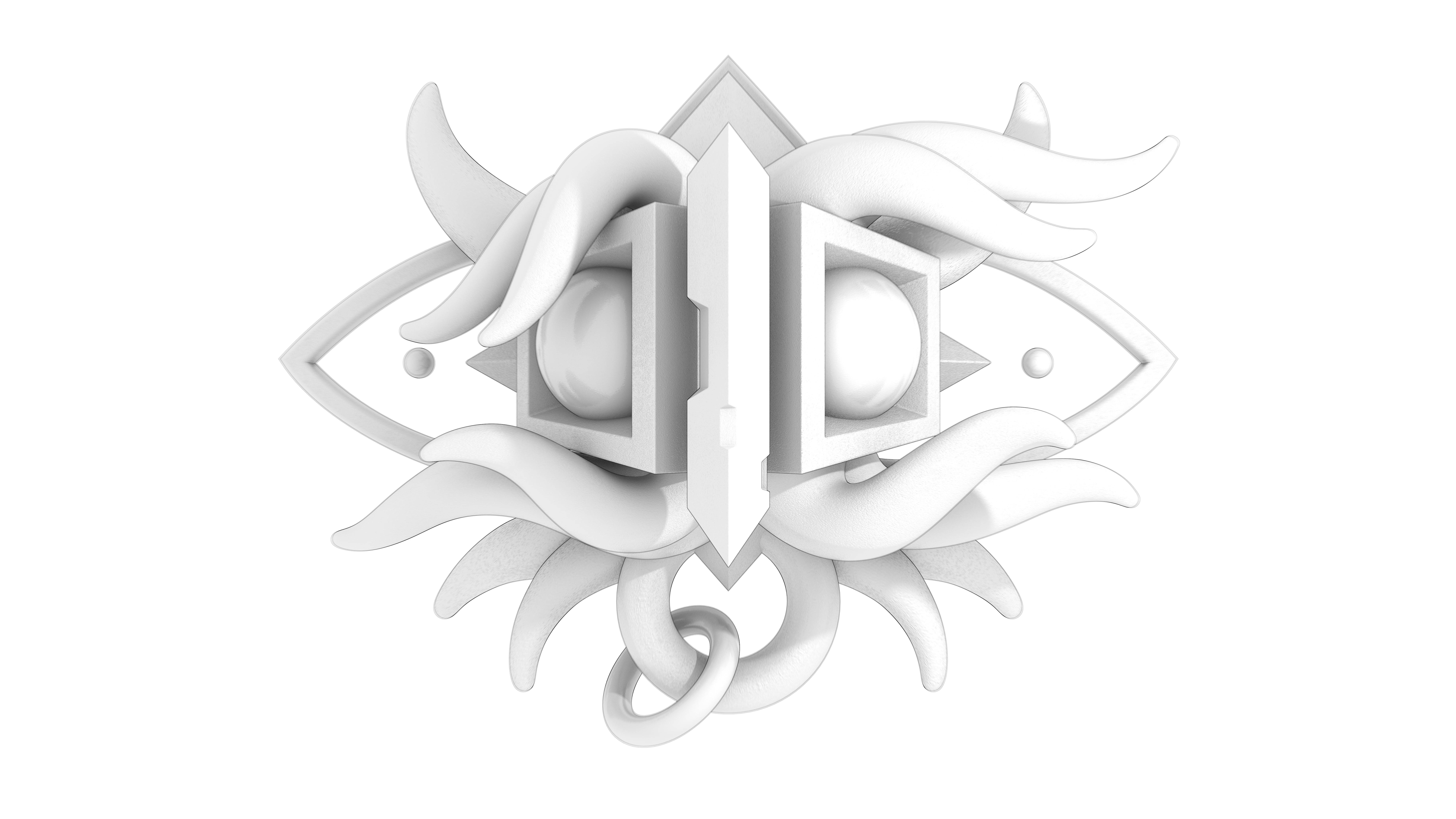 8K, monochrom, 3dart, intuitive, abstraction, blender3d, form, blender render, HD Wallpaper