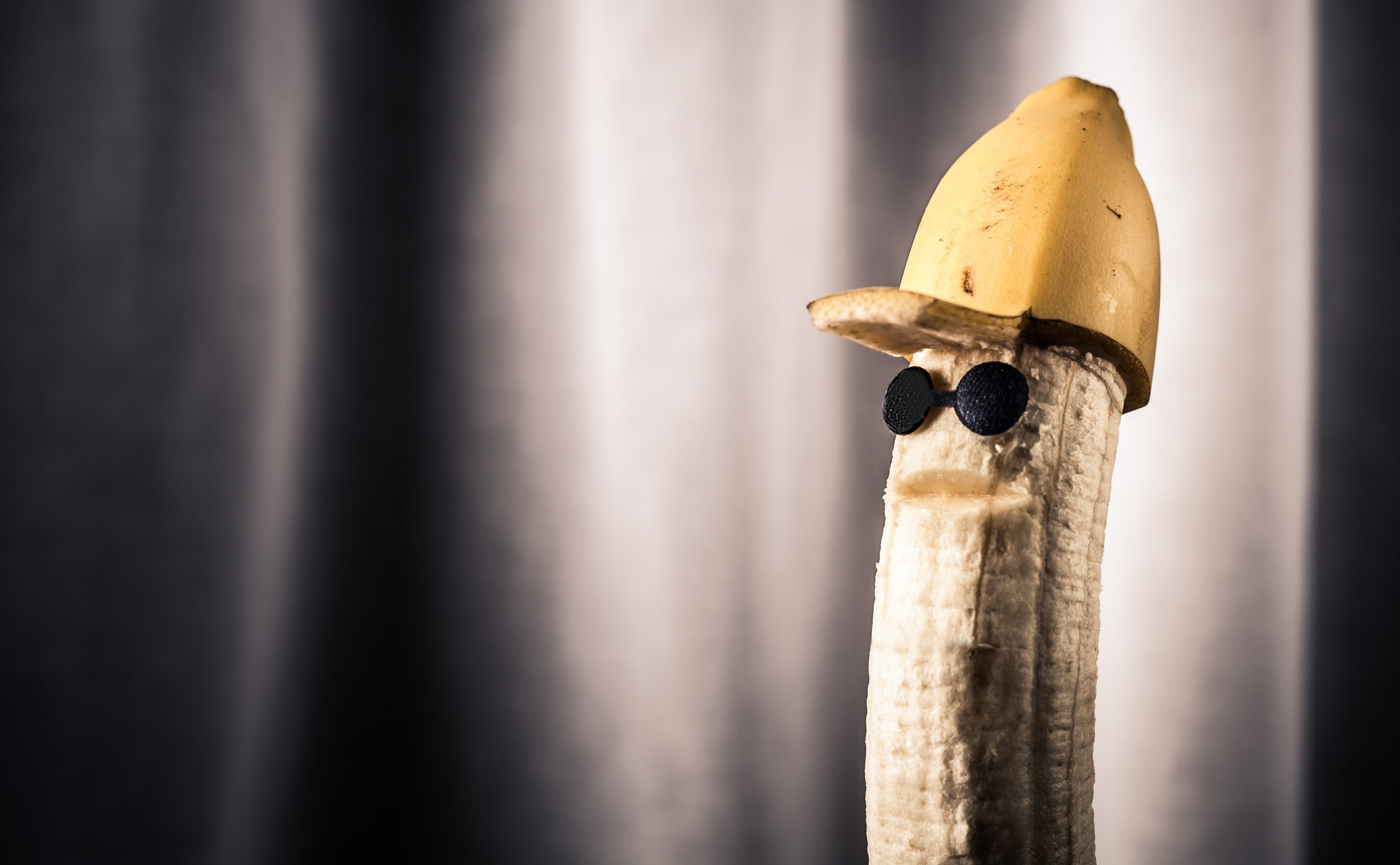 Funny, safety, pipe, steel, black color, no people, Fresh, post, canon, protection, day, sunglasses, 4K, single object, security, Banana, foodart, close-up, HD Wallpaper