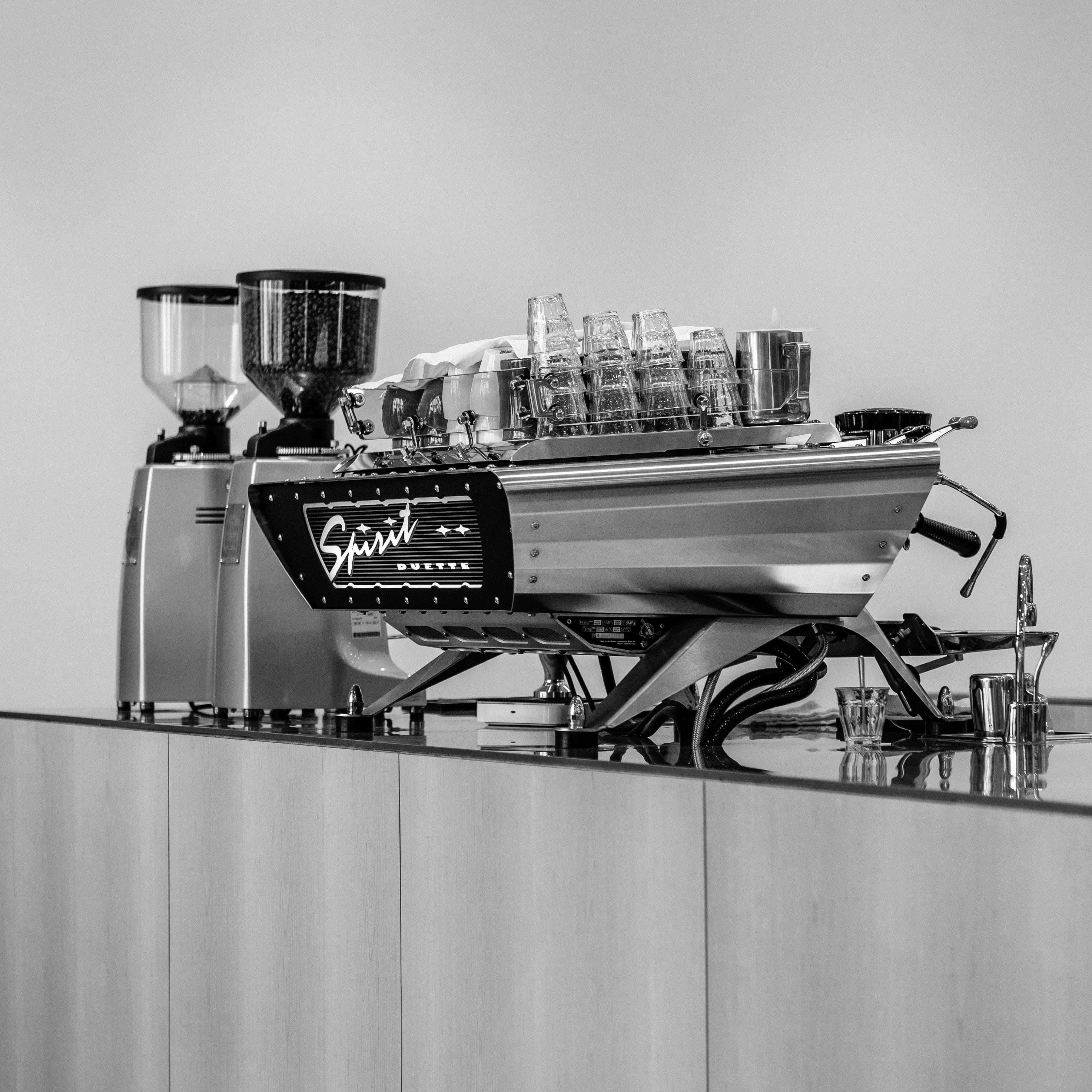 table, equipment, text, large group of objects, 2K, cafe, machinery, white, stack, container, still life, sign, coffeebeans, machine, wall - building feature, Phone HD Wallpaper
