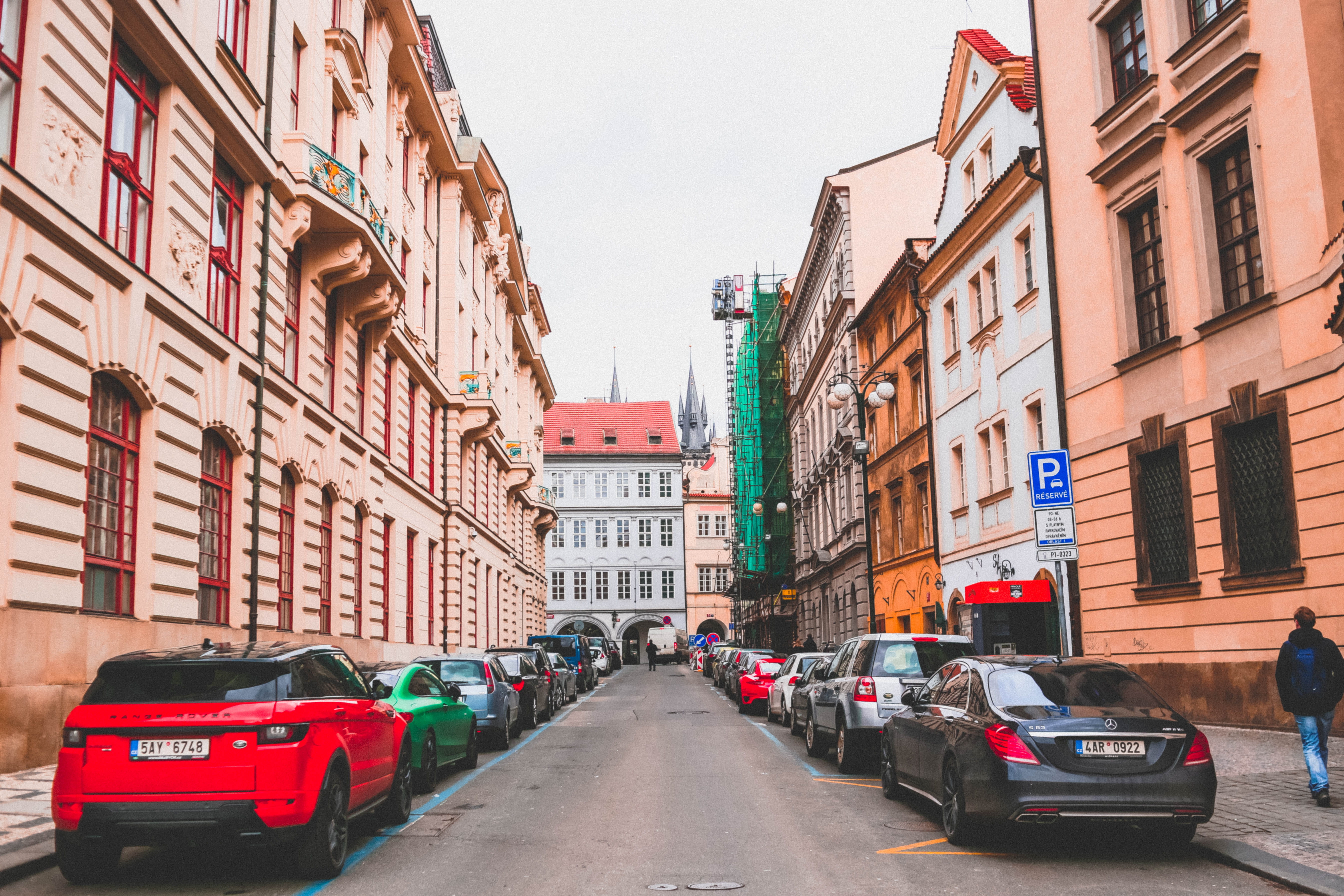 europe, building exterior, mode of transportation, minimal, residential district, in a row, nature, architecture, composition, 5K, transportation, sky, HD Wallpaper