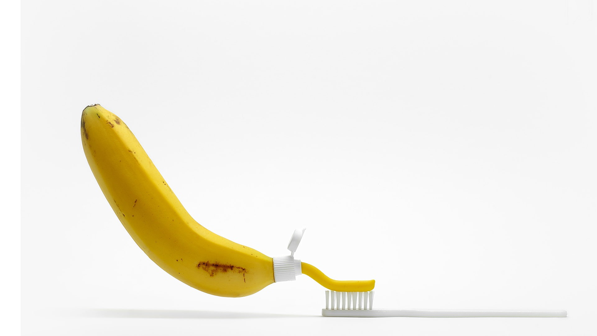 toothpaste, 1080P, brush, banana, HD Wallpaper
