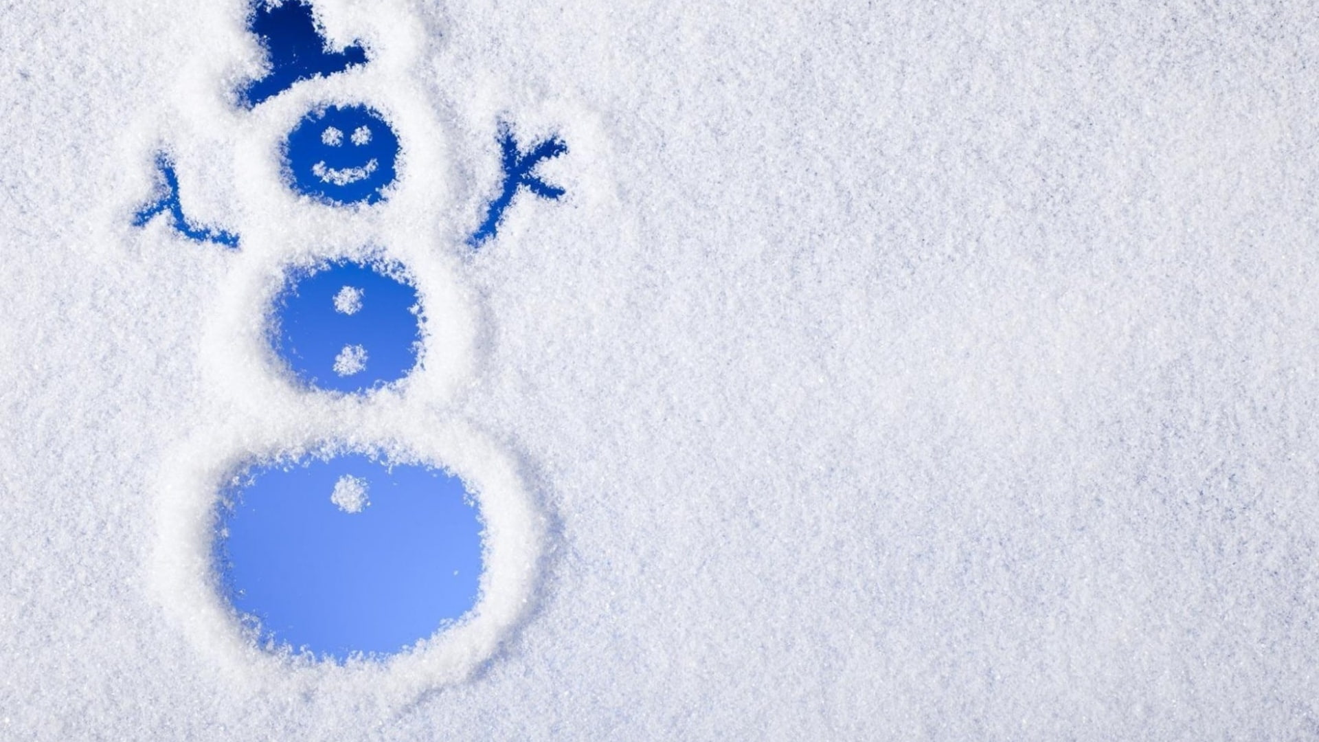 holidays, 1080P, illustration, celebration, blue, white, winter, cute, snow, snowman, HD Wallpaper