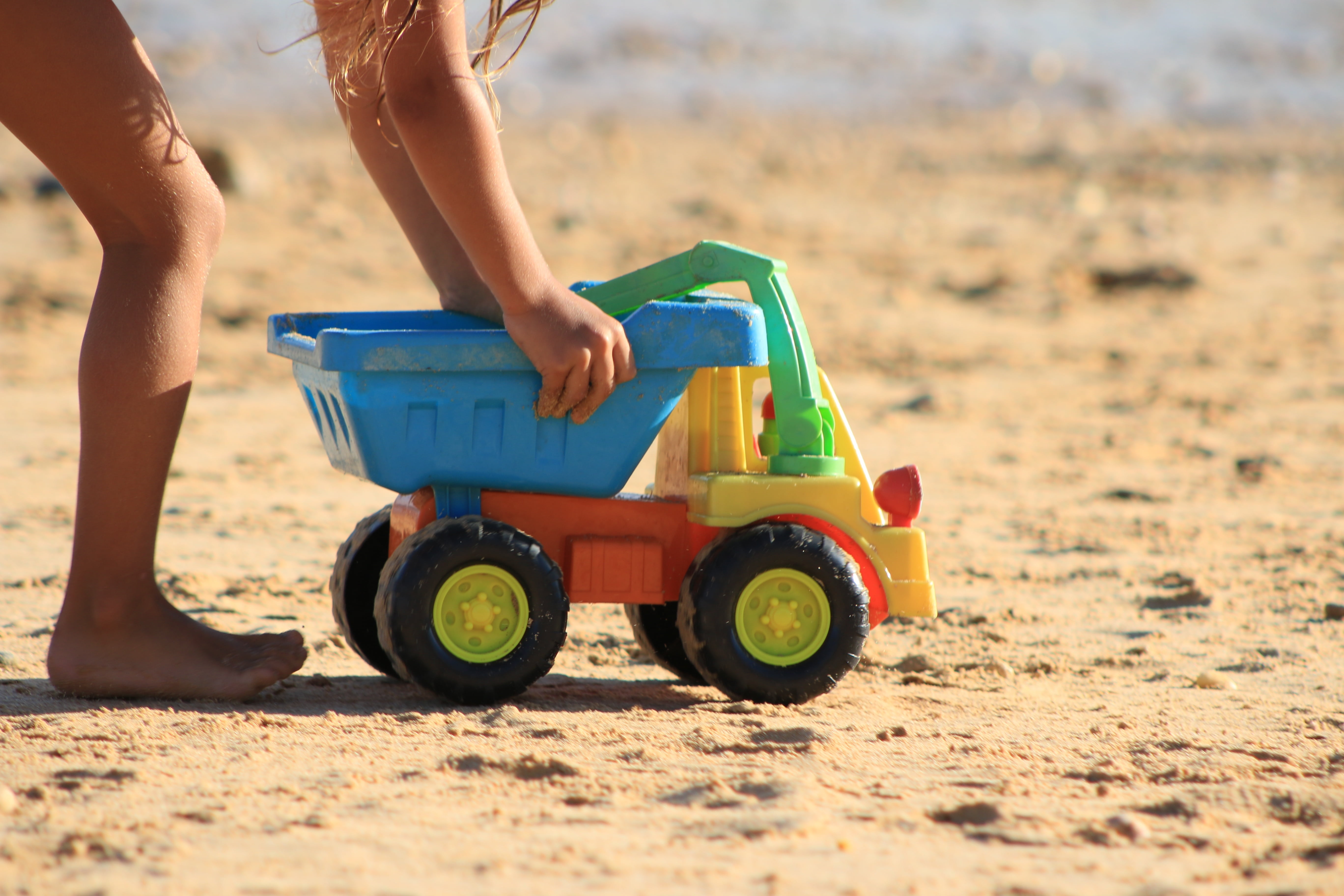 vehicle, toy, holiday, land, cart, mode of transportation, fun, sand, outdoors, adult, sea, childish, summer, real people, beach, offspring, 5K, childhood, HD Wallpaper