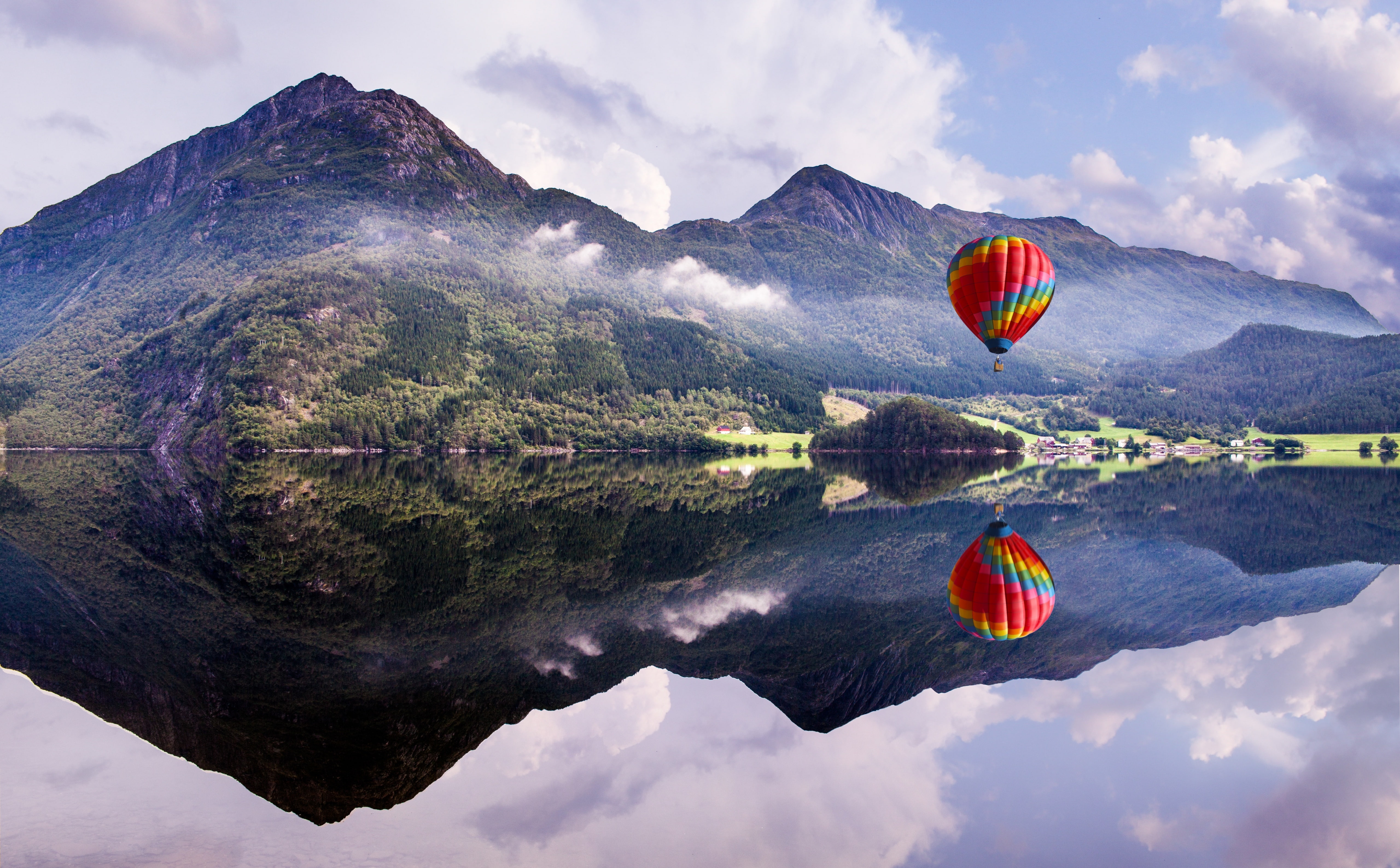 Norway, cloud - sky, Nature, Discovery, places, Adventure, 5K, non-urban scene, day, visit, red, waterfront, Outdoors, sky, scenics - nature, Reflection, HD Wallpaper