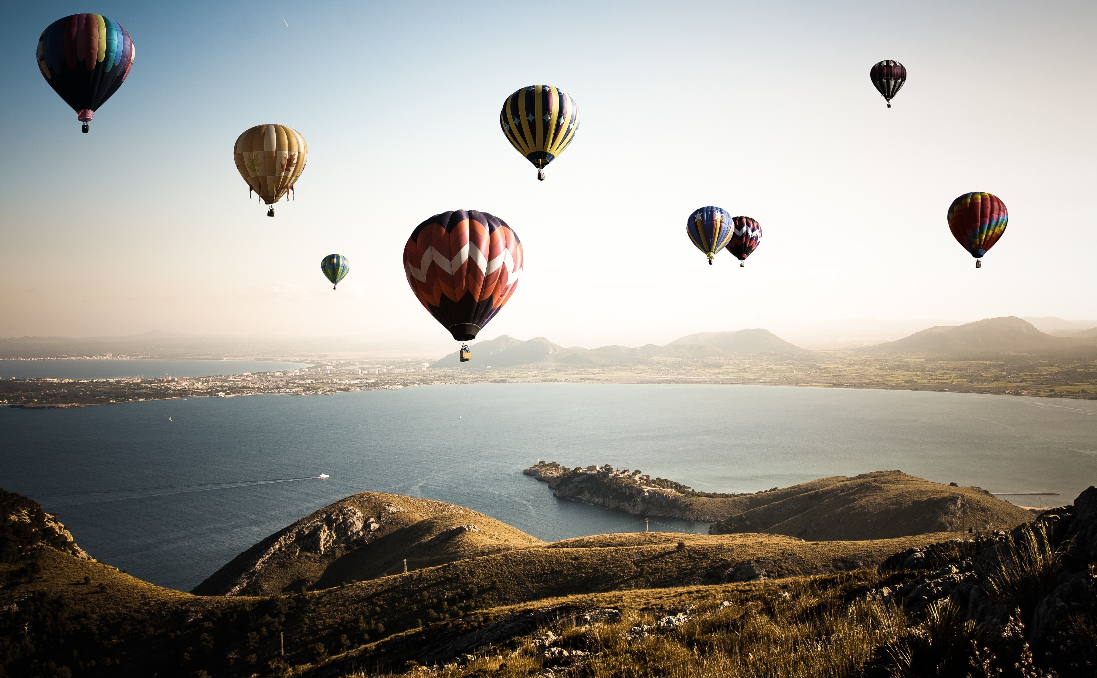 Explore, 4K, transportation, Traditional, Discovery, hotairballoons, day, visit, Outdoors, mode of transportation, Land, hot, Scenery, Flying, mid-air, HD Wallpaper