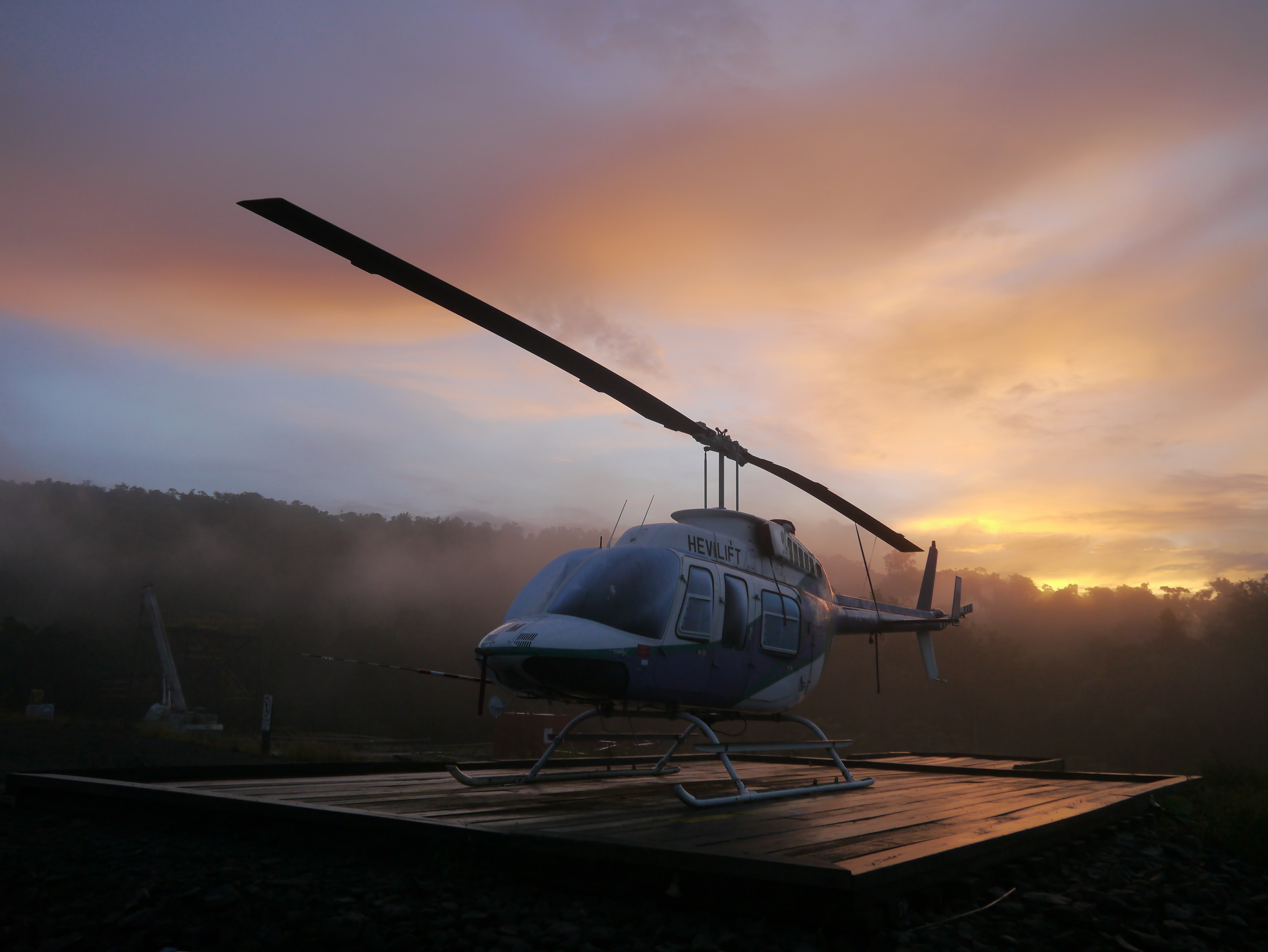 Helicopter, Longranger, Jungle, Morning, Bell, Scene, Chopper, 4K, 206, PNG, Sunrise, HD Wallpaper