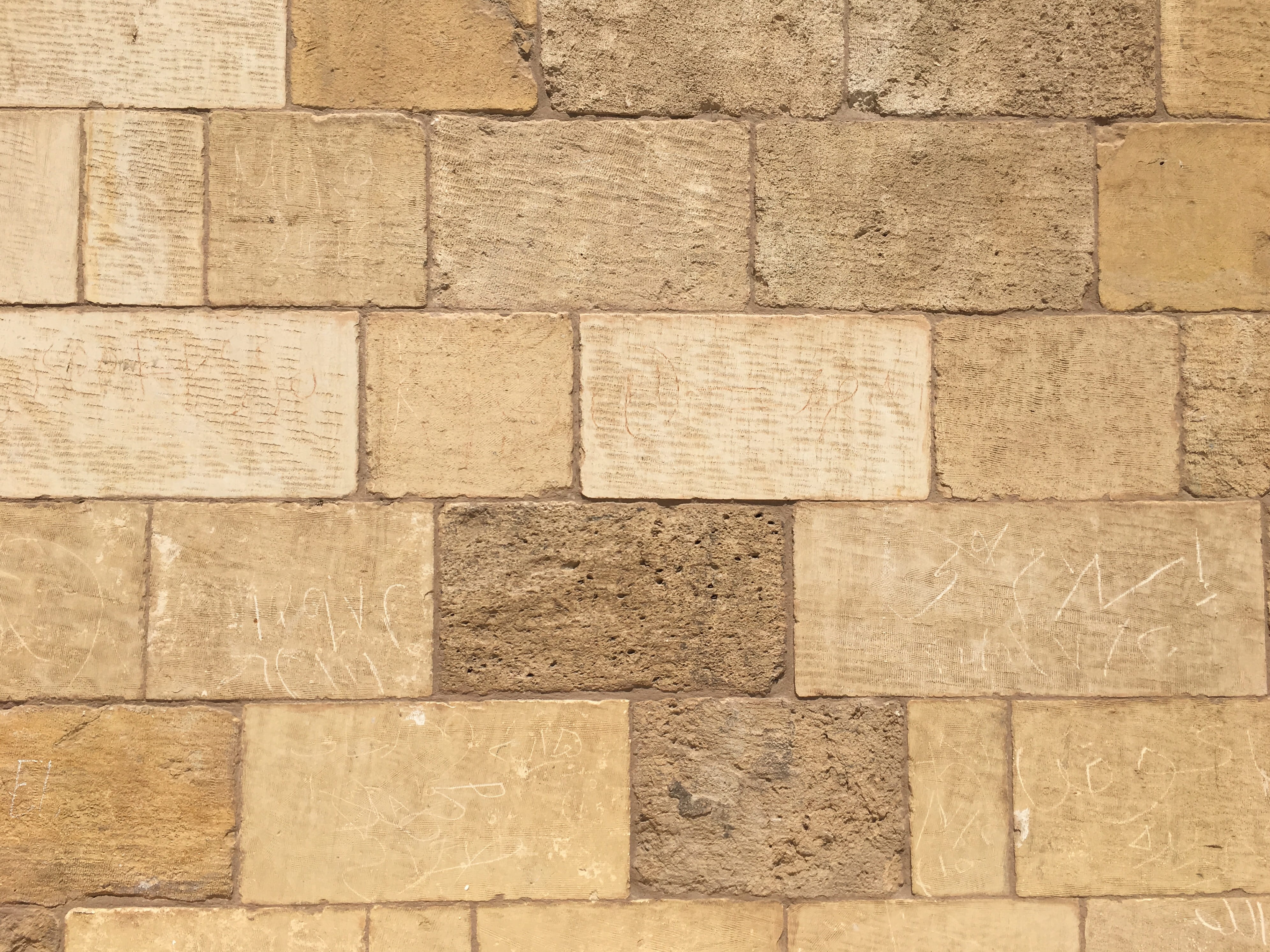 sandy, built structure, stones, backgrounds, brick, stone, 4K, full frame, block, architecture, wall - building feature, wall, stone wall, geometric shape, HD Wallpaper