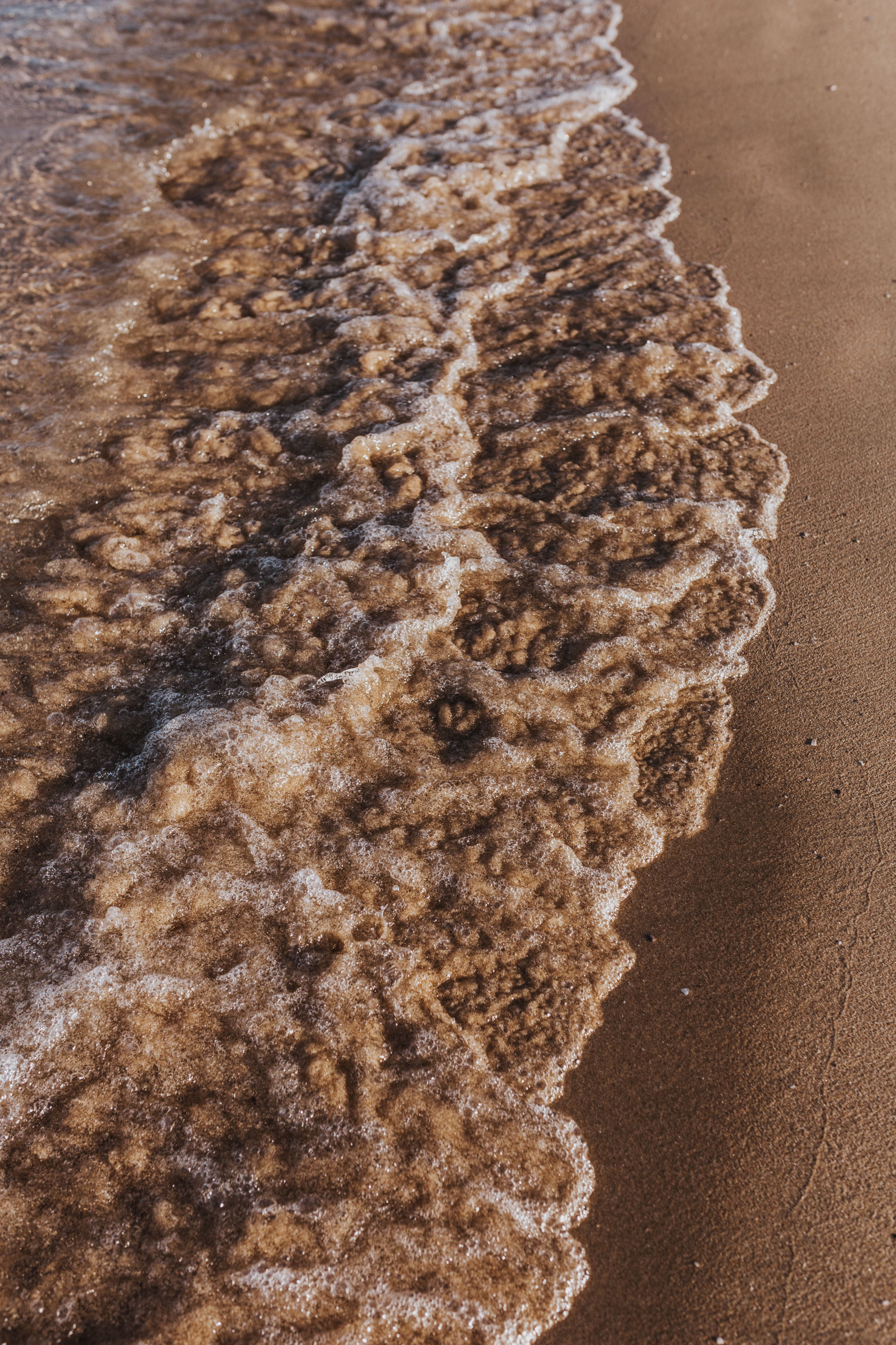 close-up, Soft, wave, food and drink, day, sand, nature, baked, high angle view, still life, sandy, indoors, 5K, sweet food, water, summer, outdoors, no People, Phone HD Wallpaper