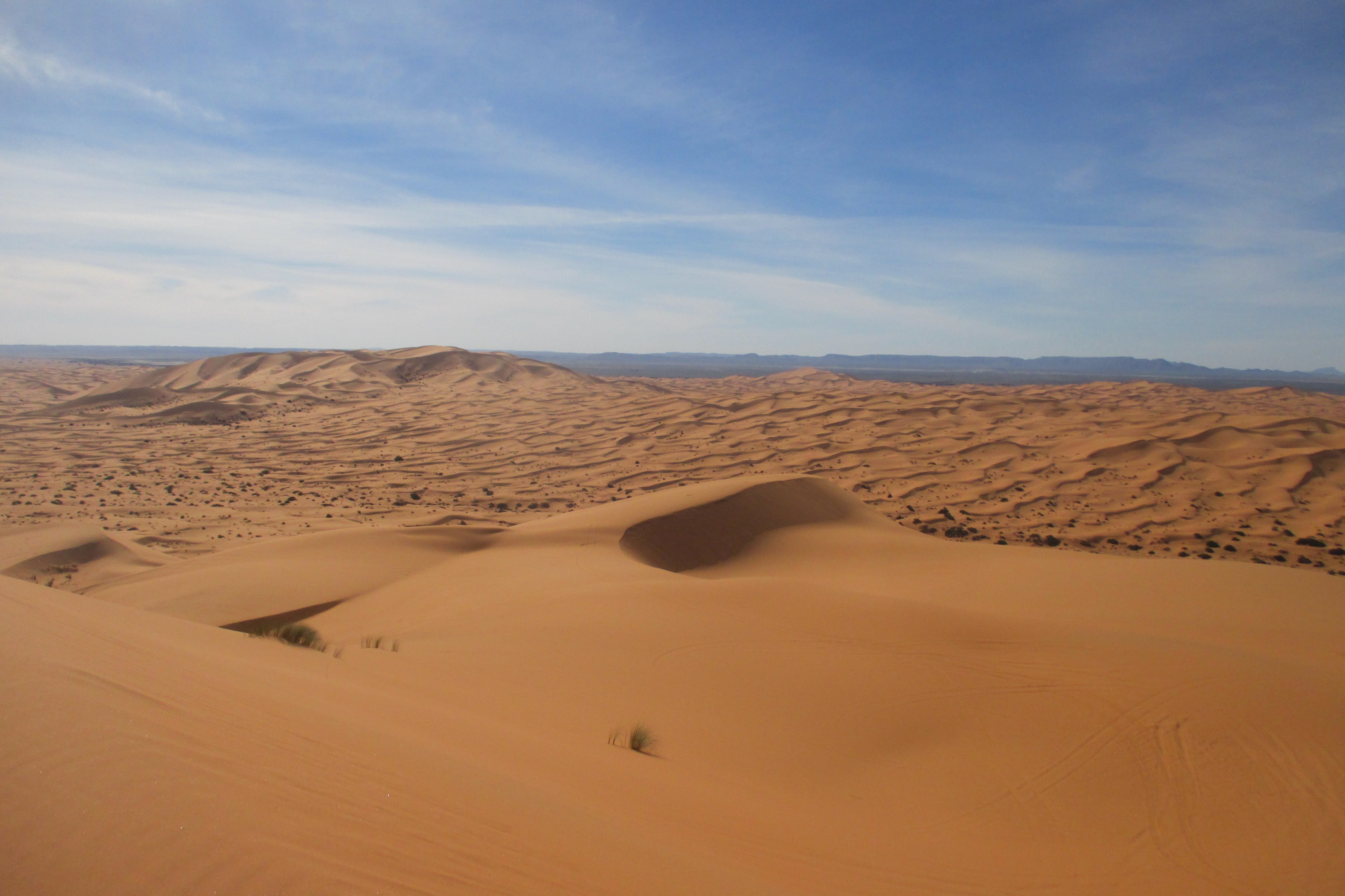 desert, nature, landscape, morocco, tranquil scene, outdoors, cloud - sky, sand, semi-arid, tranquility, beauty in nature, scenics - nature, 2K, extreme terrain, HD Wallpaper