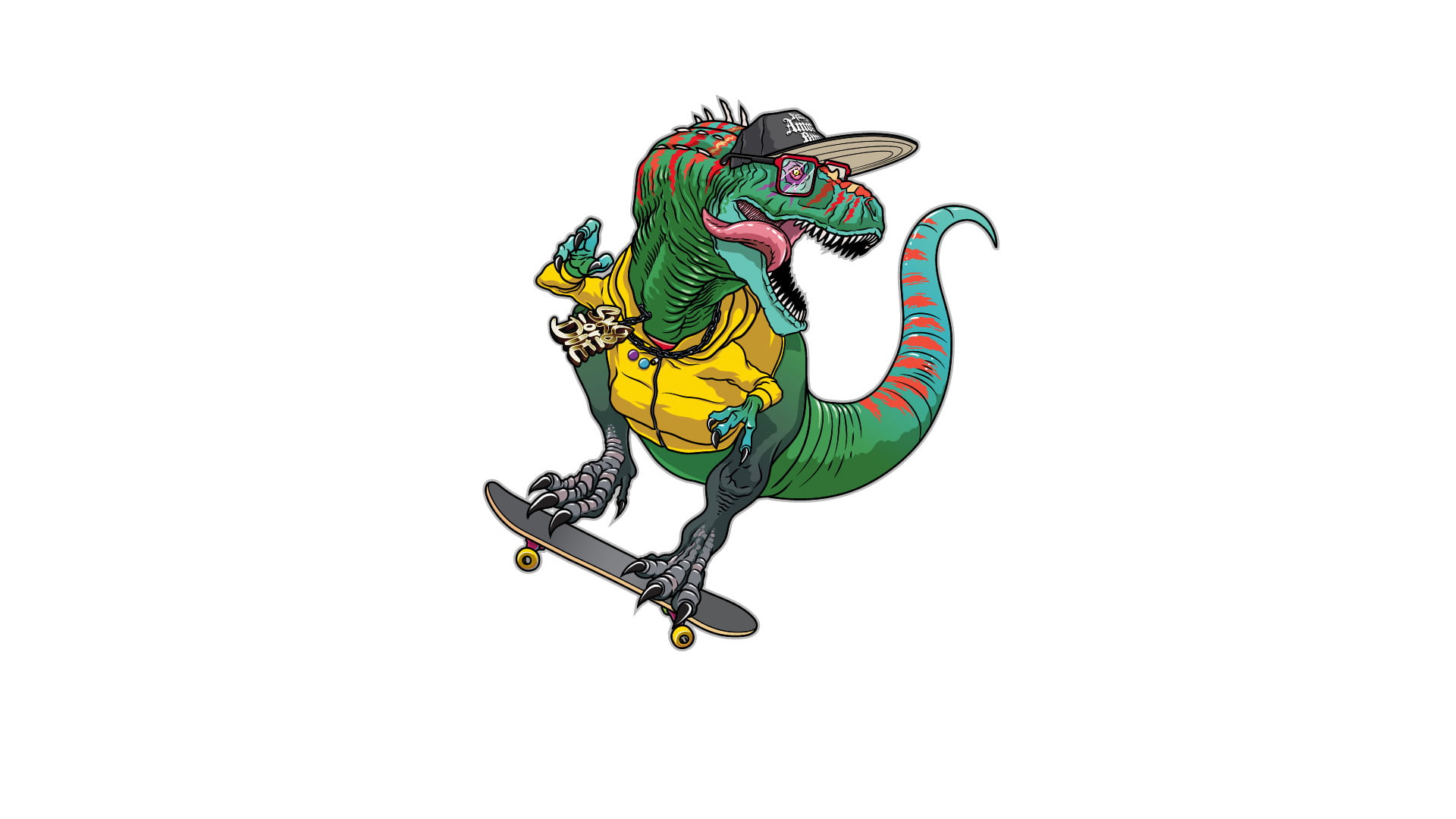 no people, t, skate, livestock, copy space, art and craft, style, yellow, clear sky, 1080P, ornate, wallapepr, skateboard, chinese dragon, low angle view, HD Wallpaper