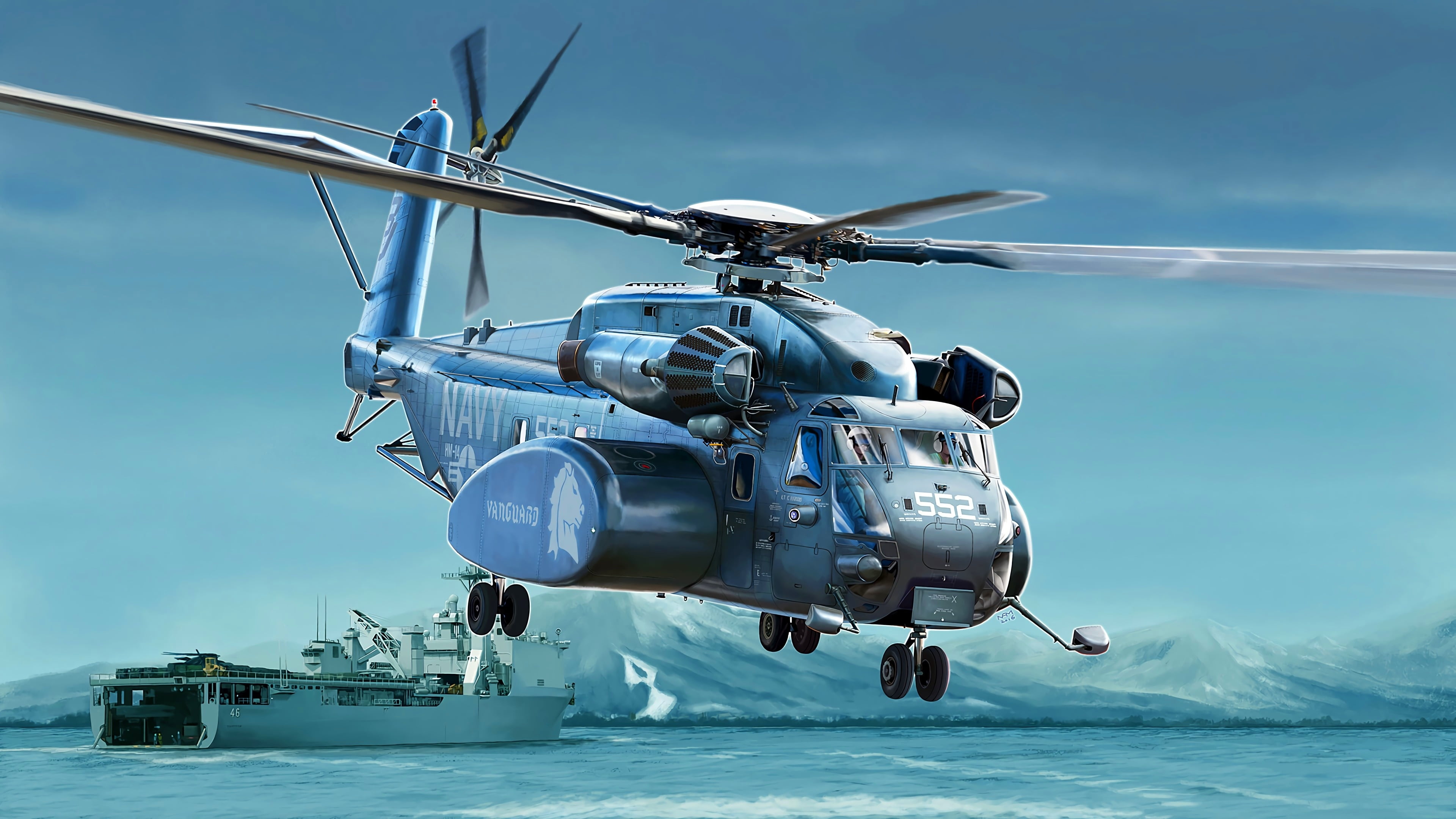 MH-53E, Sea Dragon, 4K, US Navy, USA, Helicopter, HD Wallpaper