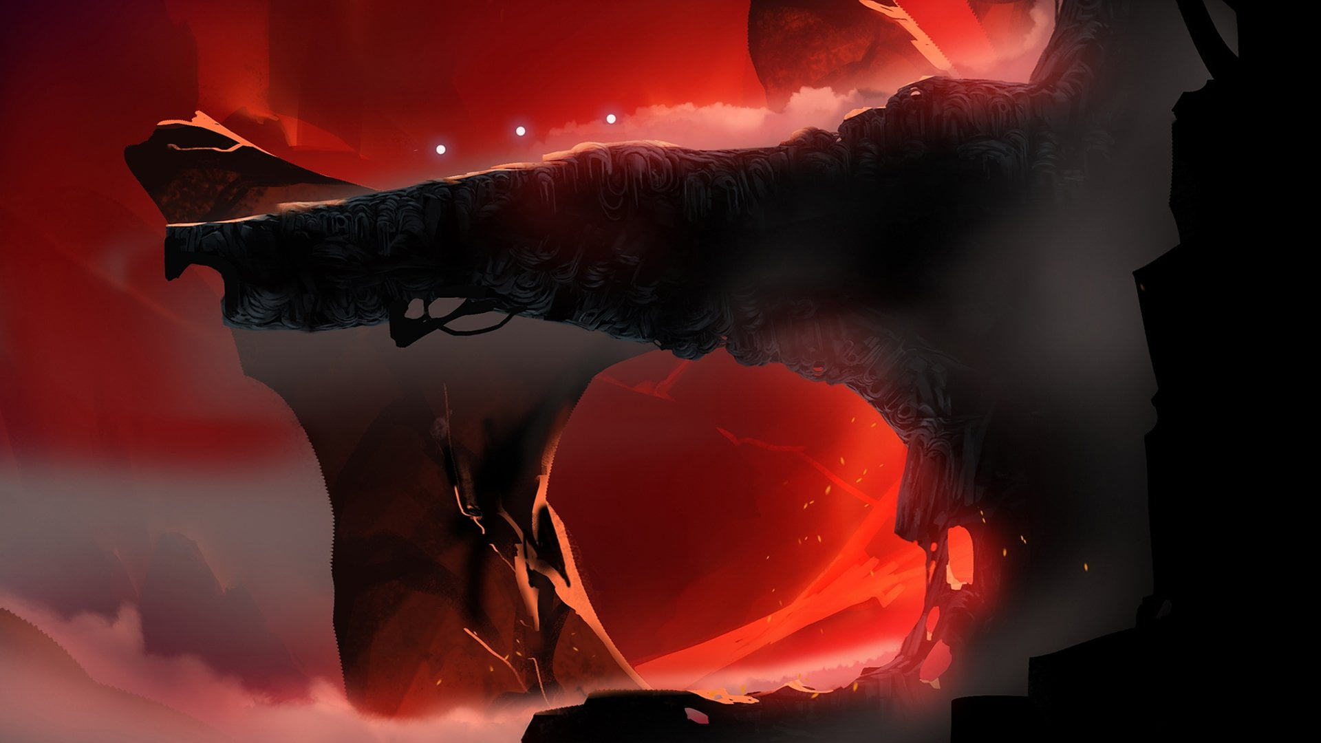 red, nature, composite image, Video Game, glowing, silhouette, beauty in nature, digital composite, smoke - physical structure, sky, 1080P, illuminated, HD Wallpaper