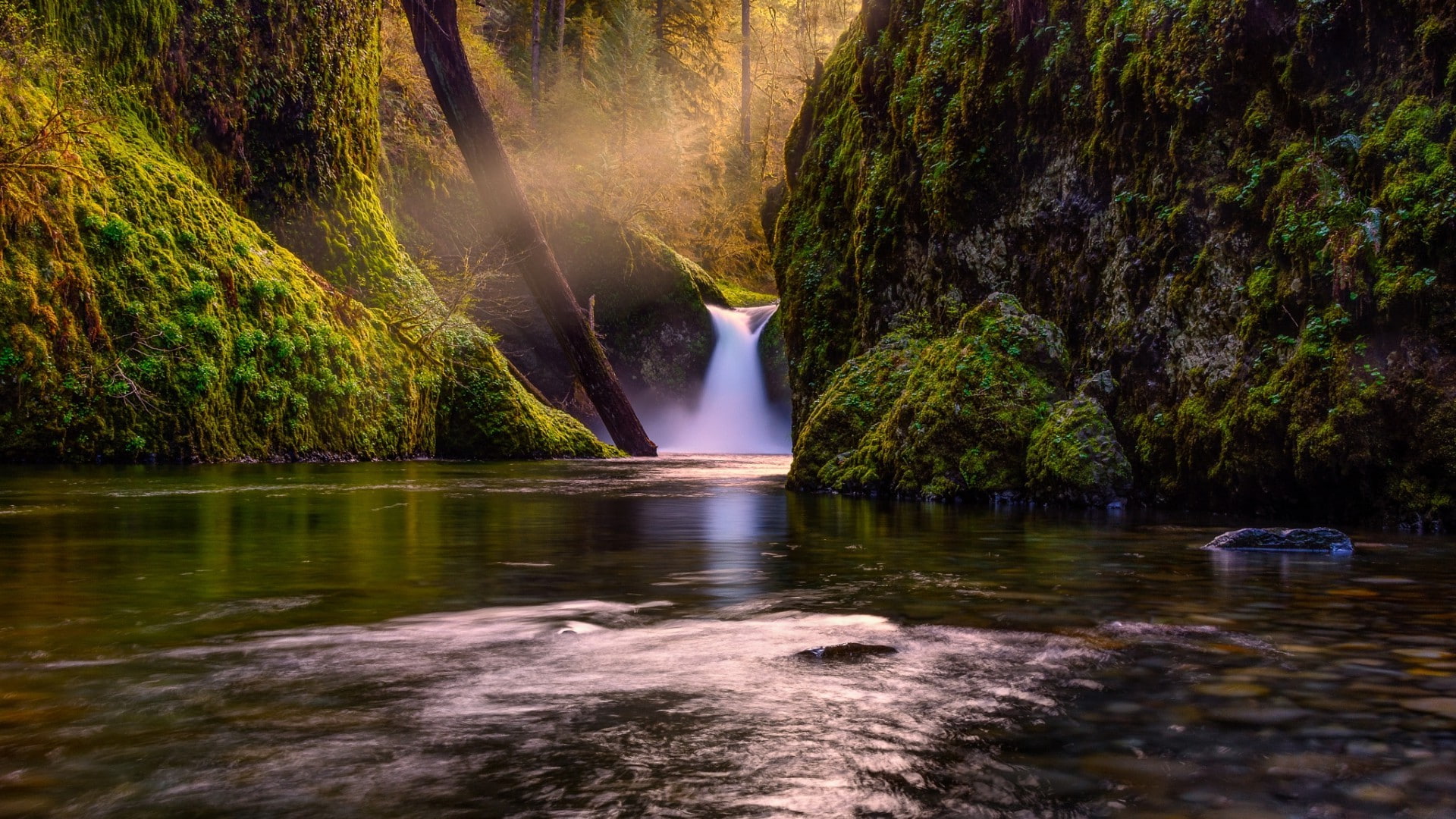 flowing, no people, falling water, waterfall, non-urban scene, forest, river, landscape, Long Exposure, water, Stones, scenics - nature, clouds, flowing water, HD Wallpaper