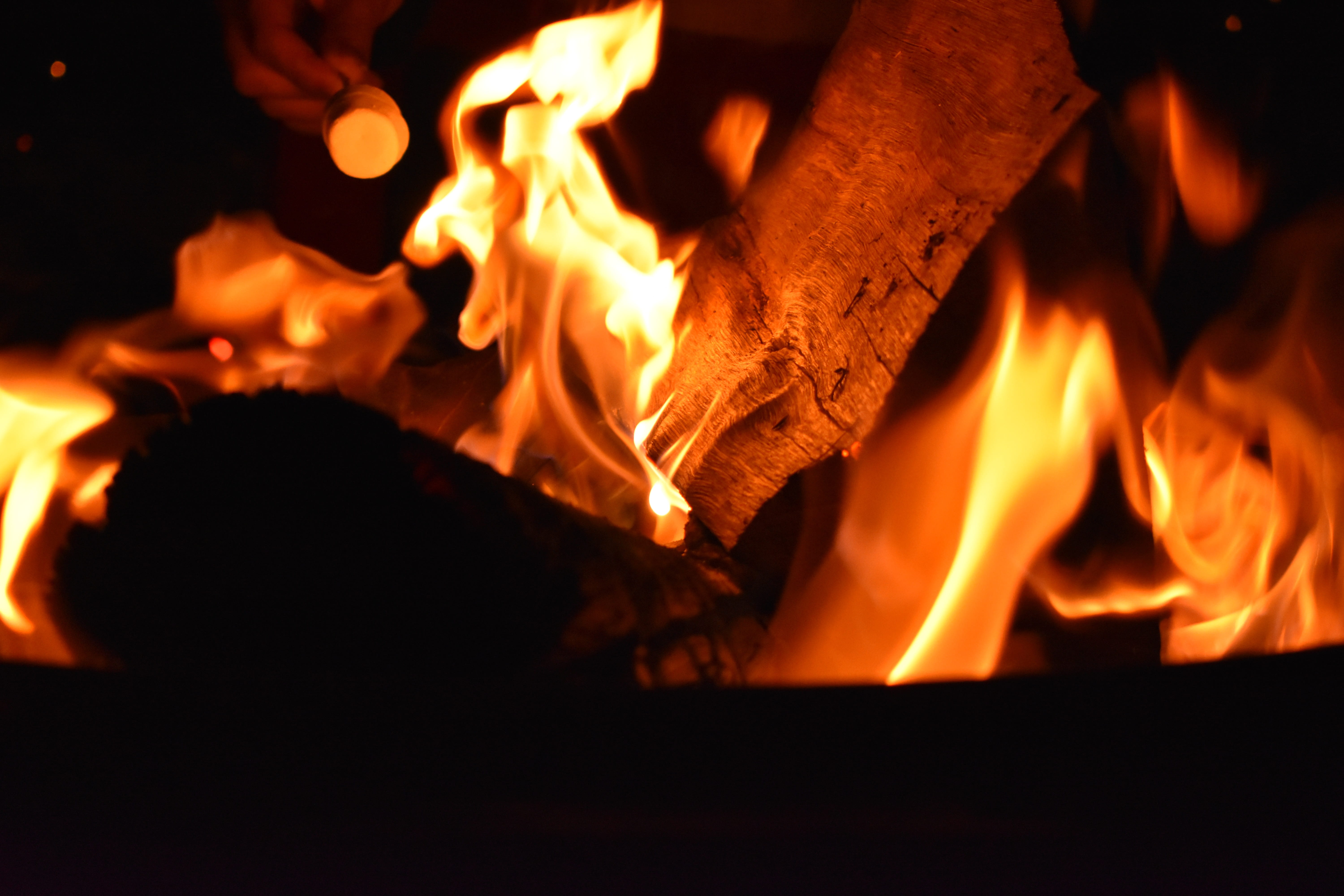 heat - temperature, fireplace, black color, firewood, fire - natural phenomenon, flammable, 5K, flaming, glowing, red, blazing, wood - material, wood, HD Wallpaper