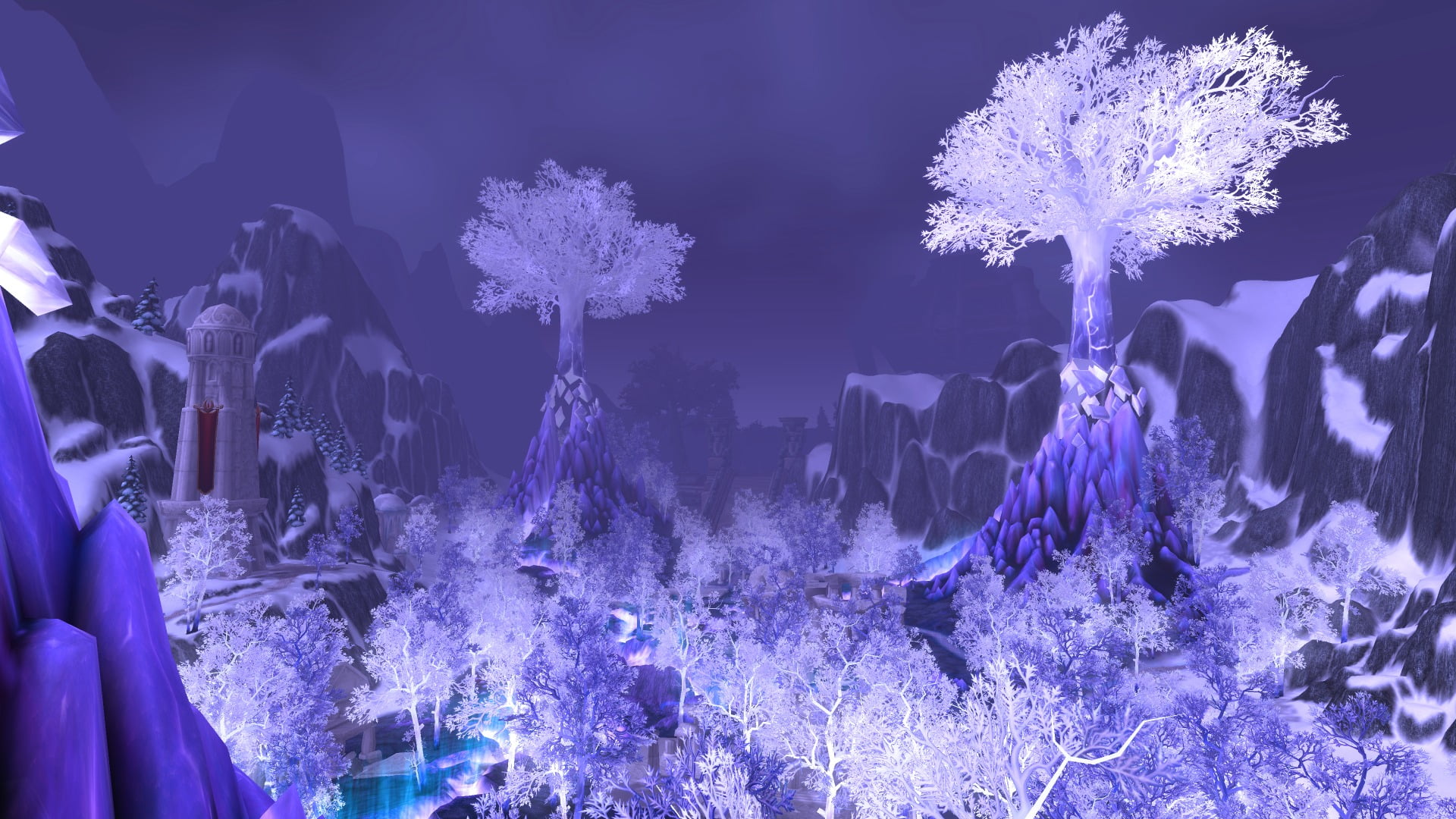 people, land, trees, Blizzard Entertainment, standing, video games, 1080P, purple, blue, tree, nature, close-up, flower, outdoors, growth, beauty in nature, HD Wallpaper