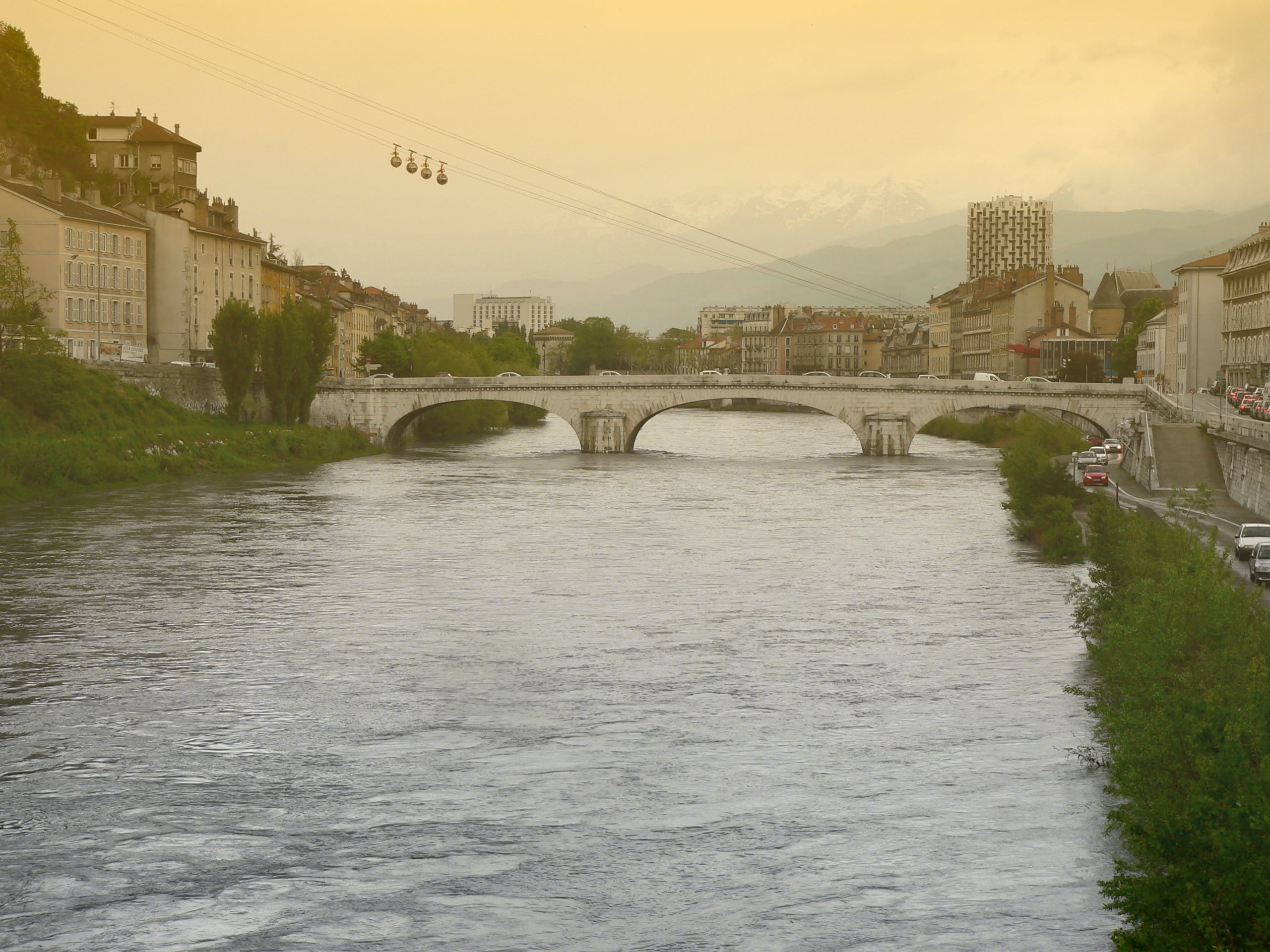 view, france, golden, french, built structure, cityscape, bridge, nature, europe, 2K, buildings, day, metropolis, outdoors, arch bridge, sky, concrete, HD Wallpaper
