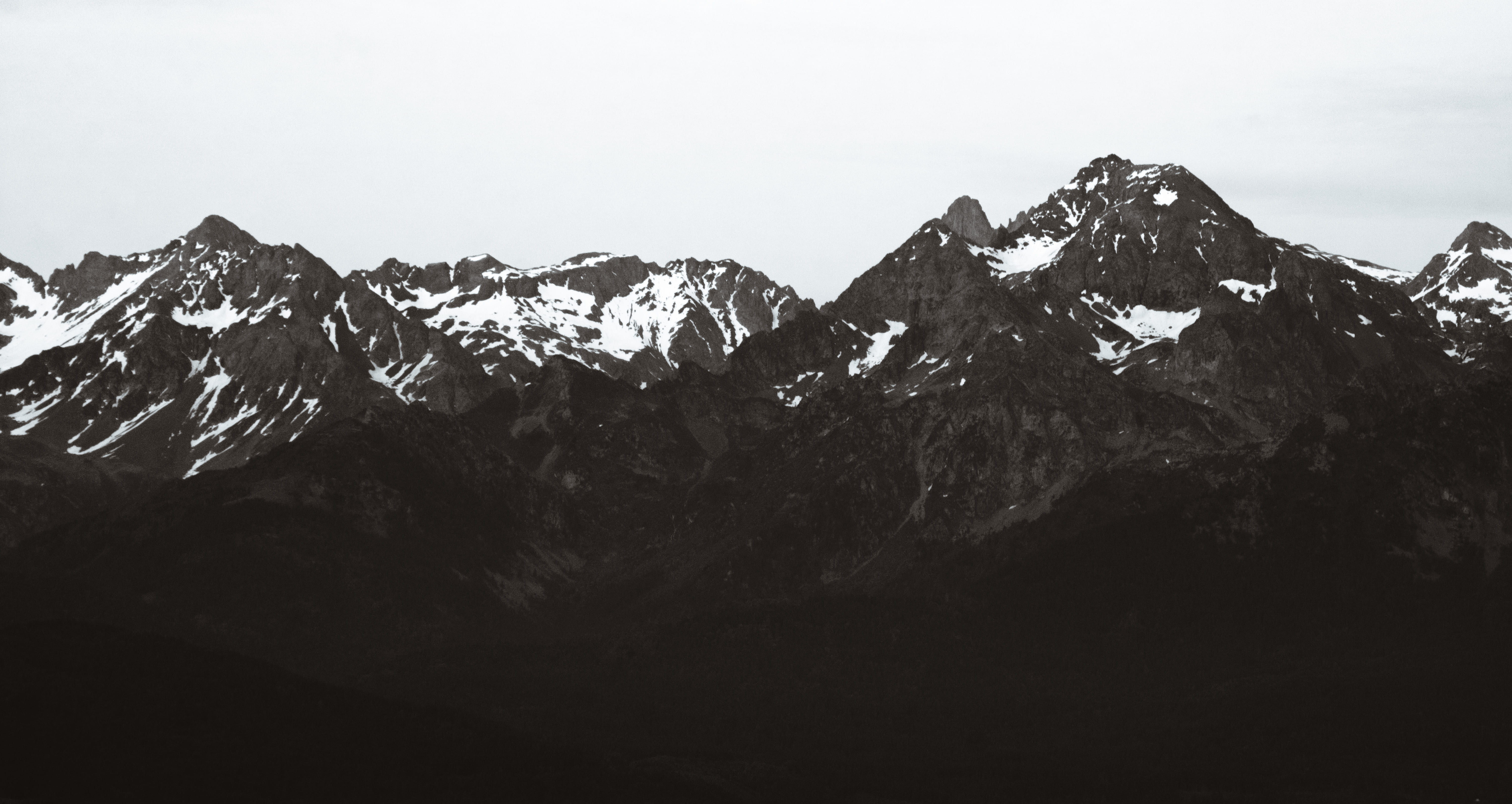 black and white, environment, solid, landscape, grenoble, tranquil scene, mountain, winter, hiking, outdoors, scenics - nature, covered, nature, peak, hills, HD Wallpaper