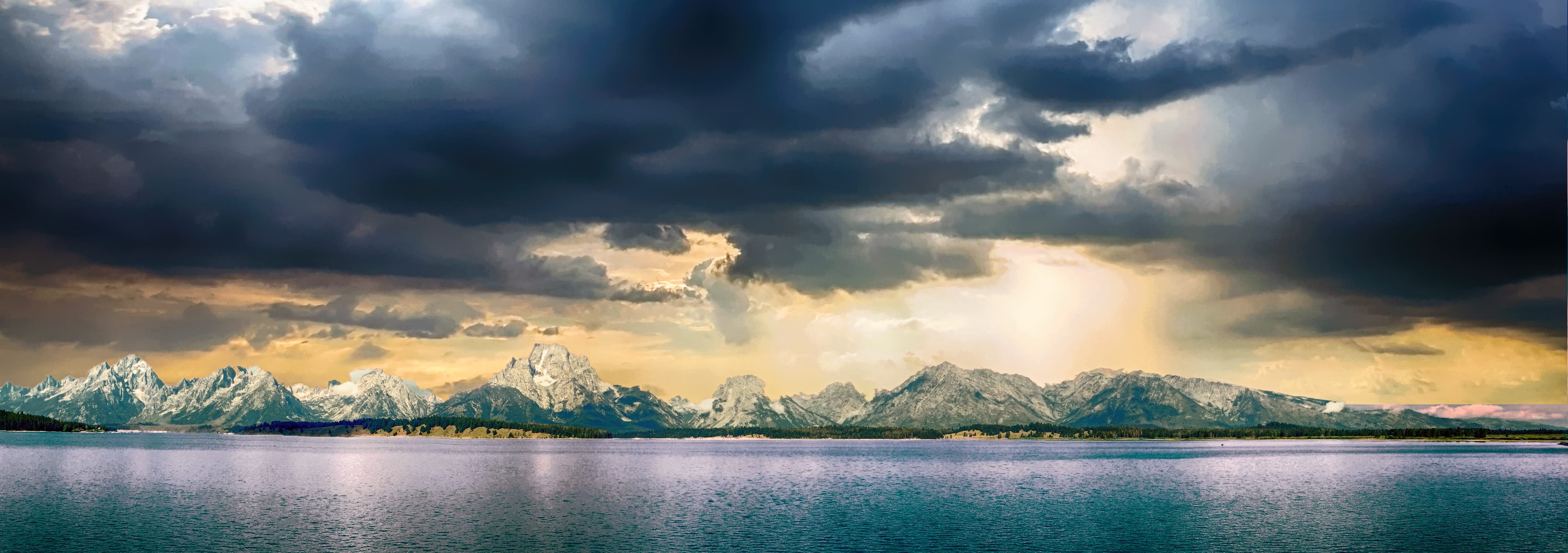 reflection, panoramic photography, dramatic sky, dark, cloud - sky, scenics, landscape, outdoors, storm, nature, sunlight, outdoor, cloudscape, sea, tranquility, HD Wallpaper