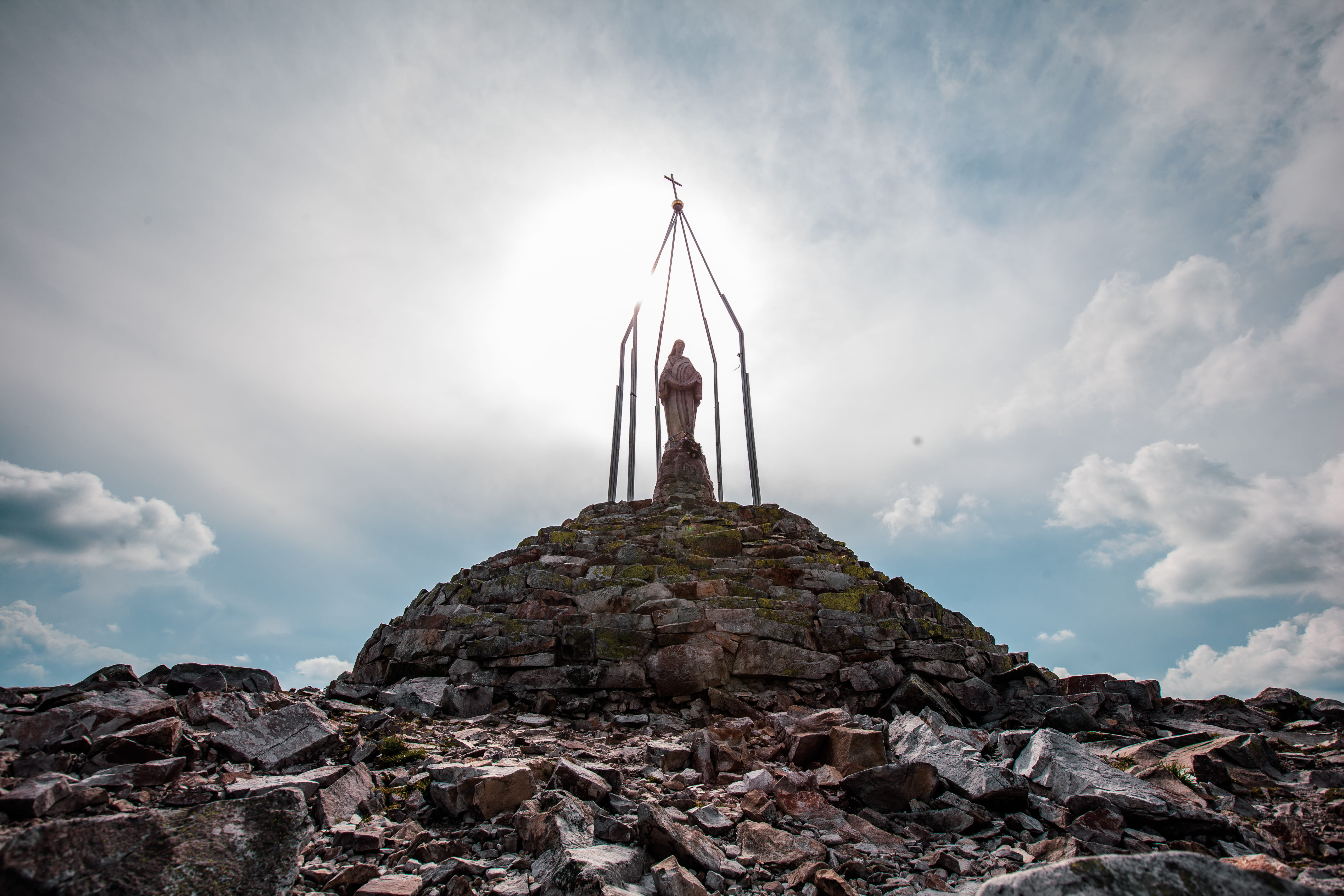 природа, cloud - sky, low angle view, building exterior, Хомяк, sculpture, ua, Украина, place of worship, sky, nature, no people, outdoors, Богородица, HD Wallpaper