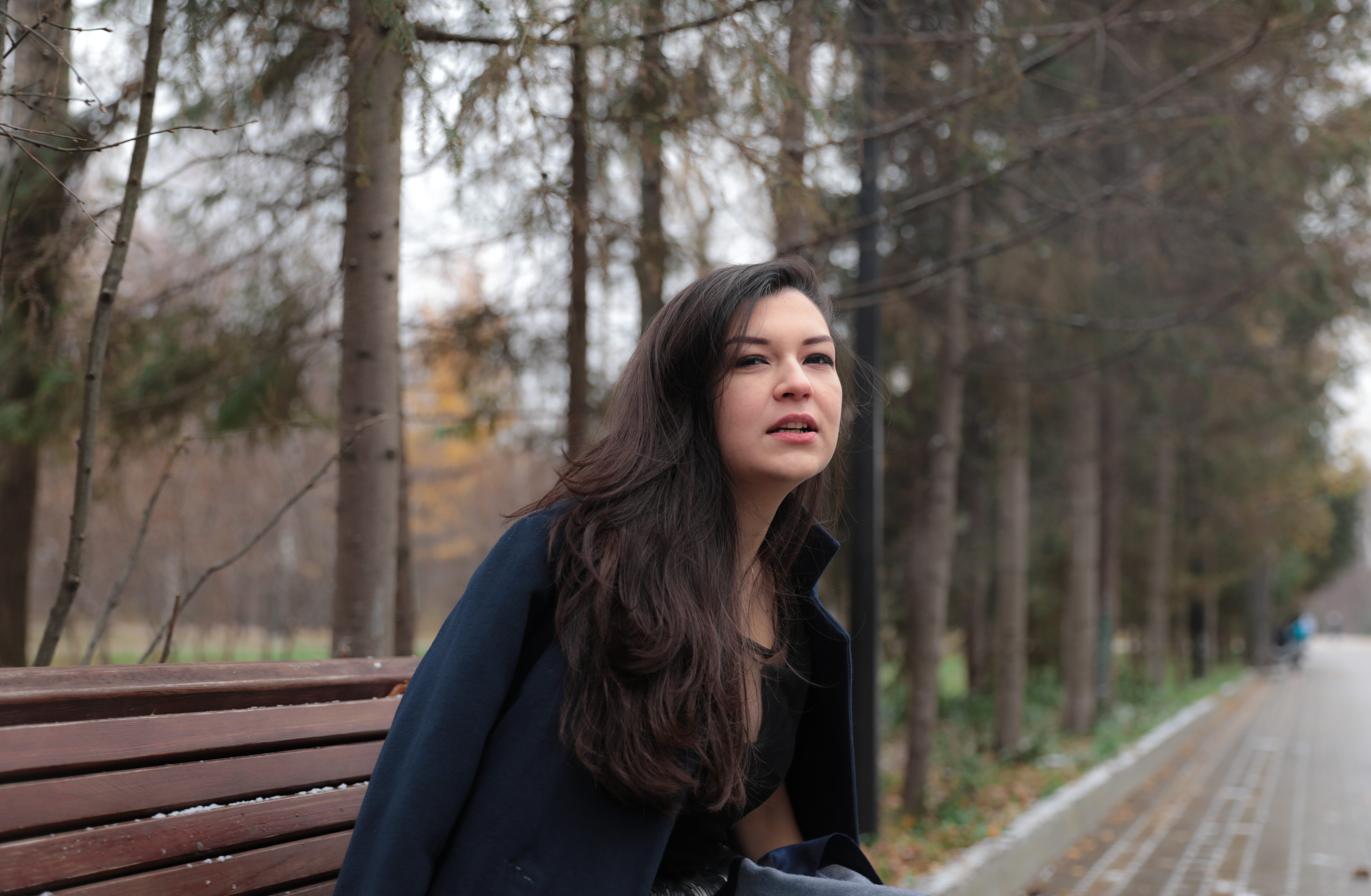 beauty, fashion, coat, warm clothing, республика татарстан, plant, outdoors, forest, beautiful woman, clothing, young adult, person, autumm, one person, HD Wallpaper