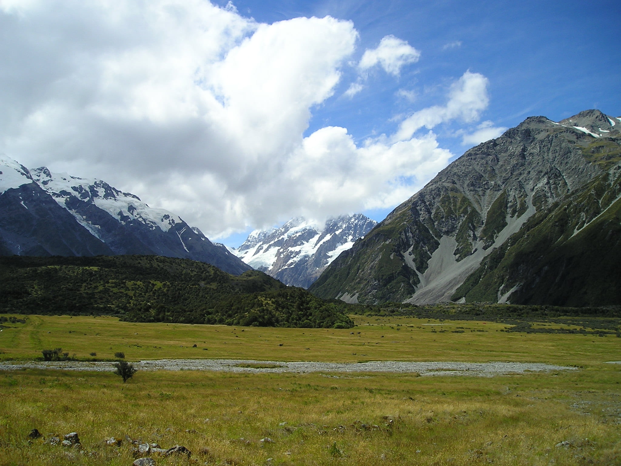 snowcapped mountain, landscape, mountain range, snow, mountains, day, alpine, winter, mountain, new zealand, mount cook, tranquility, scenics - nature, HD Wallpaper