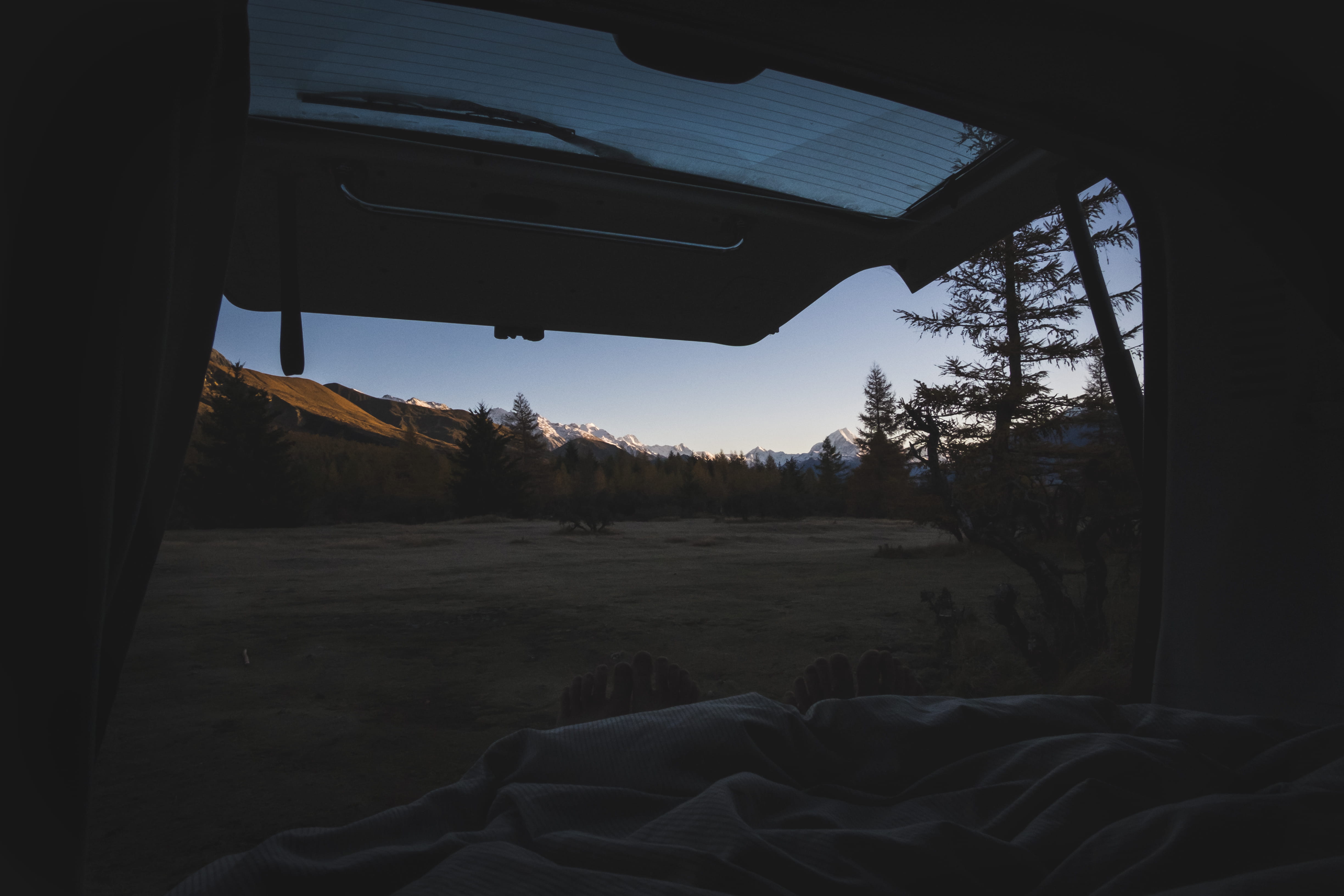 camping, mountains, travel, glamping, mountain, couples, indoors, no people, landscape, window, dawn, traveling, mt cook, day, van camping, hiking, built structure, HD Wallpaper