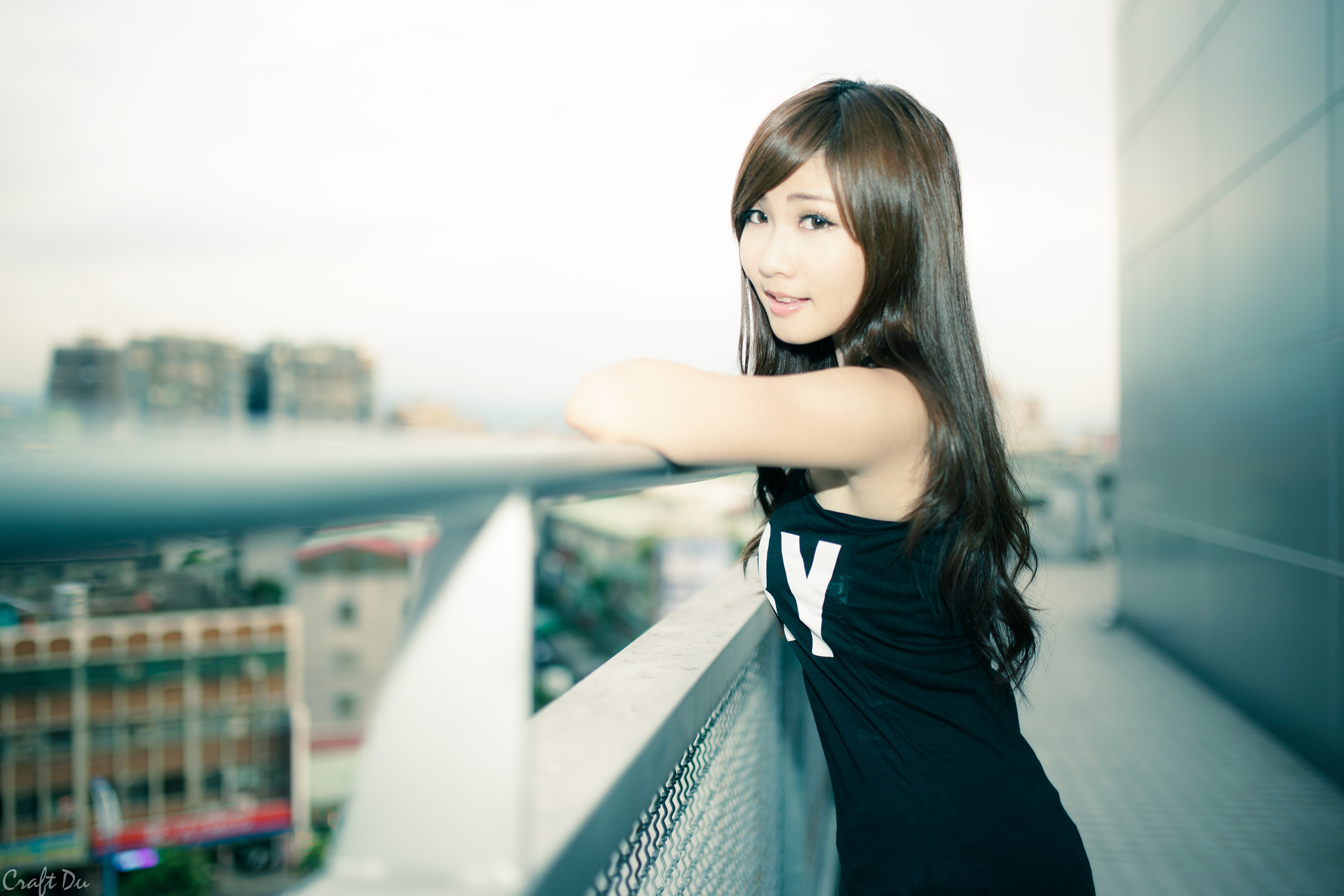 brown eyes, contemplation, looking at viewer, bangs, 5K, women, Zhang Ya Zhu, beautiful woman, beauty, Asian, portrait, hairstyle, hair, lifestyles, standing, HD Wallpaper