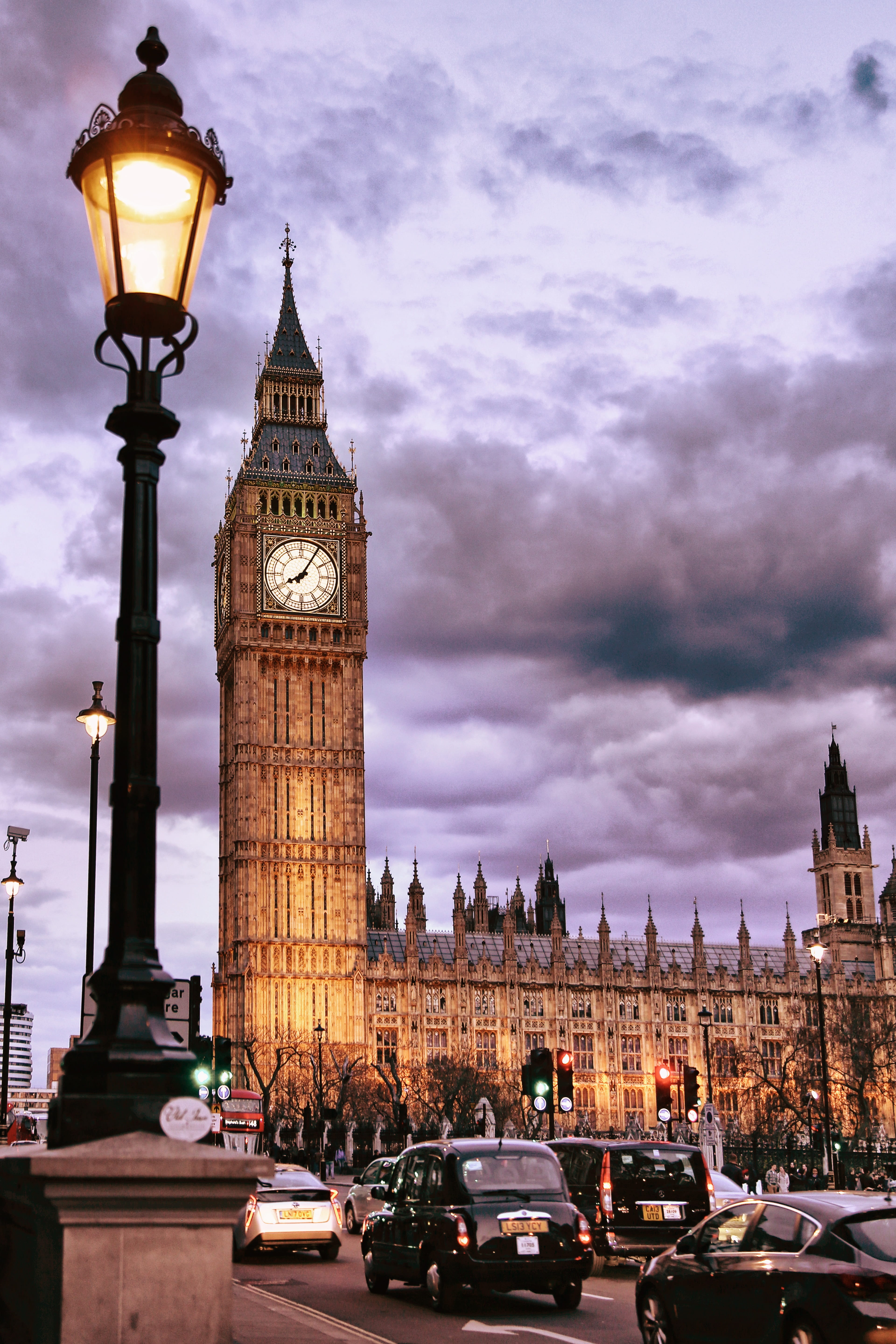 government, building exterior, land vehicle, car, westminster, daytime, palace, spire, bigben, vehicles, near, travel destinations, street, sky, tower, Phone HD Wallpaper