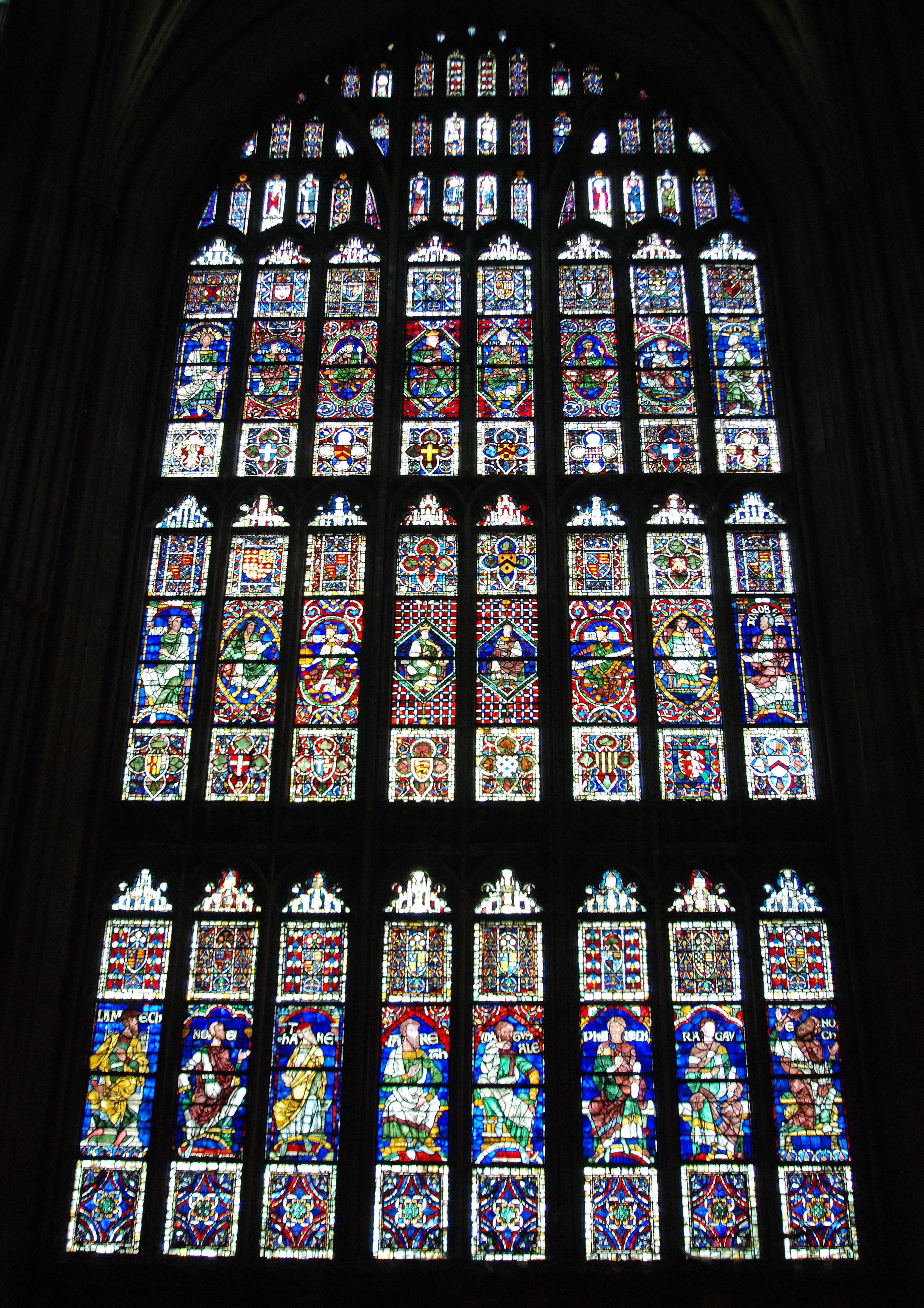 Window, pattern, indoors, stained, ceiling, canterbury, multi colored, architecture, 4K, spirituality, glass, built structure, belief, floral pattern, Phone HD Wallpaper