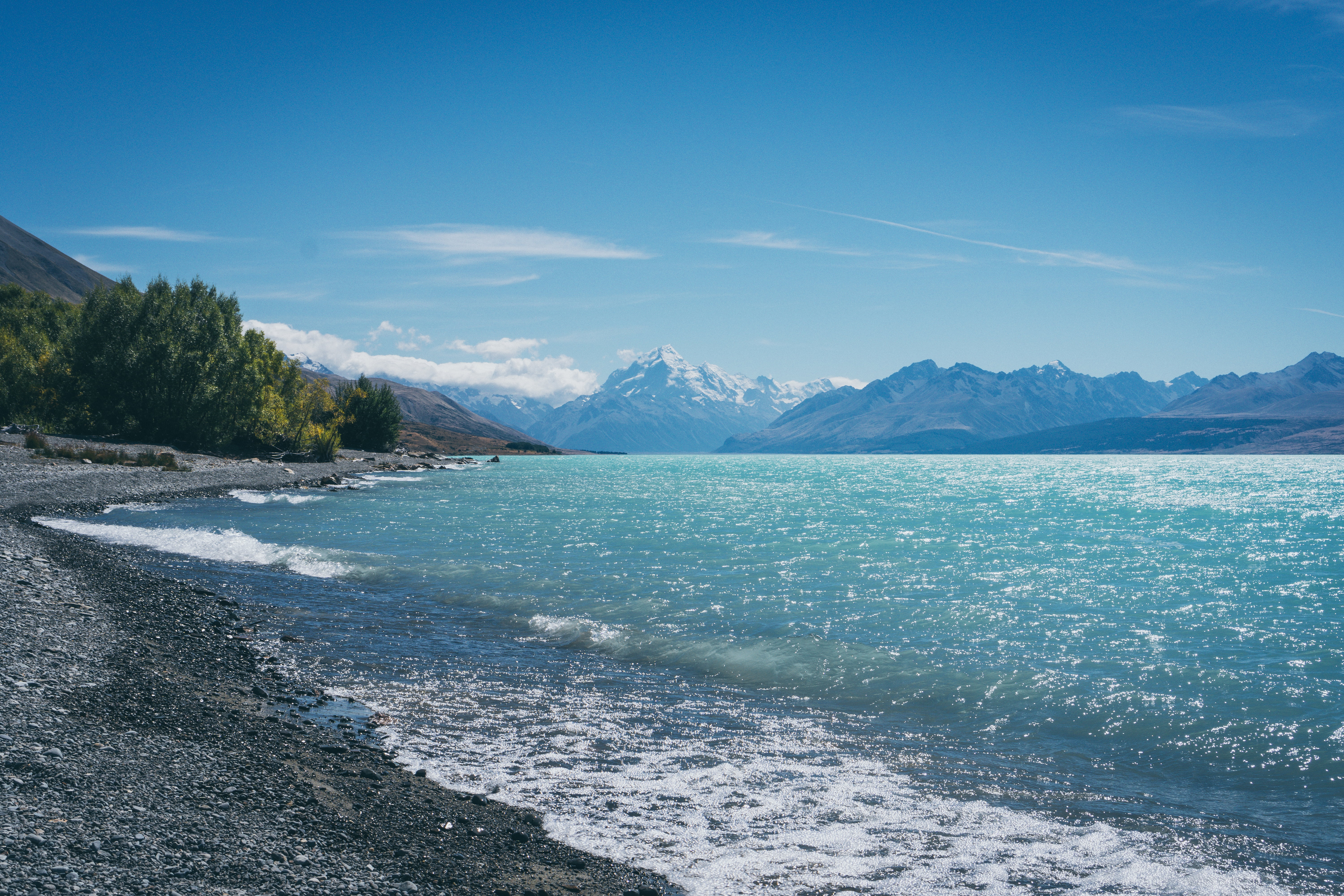 mountains, lake, nature, 5K, landscape, Lake Pukaki, HD Wallpaper