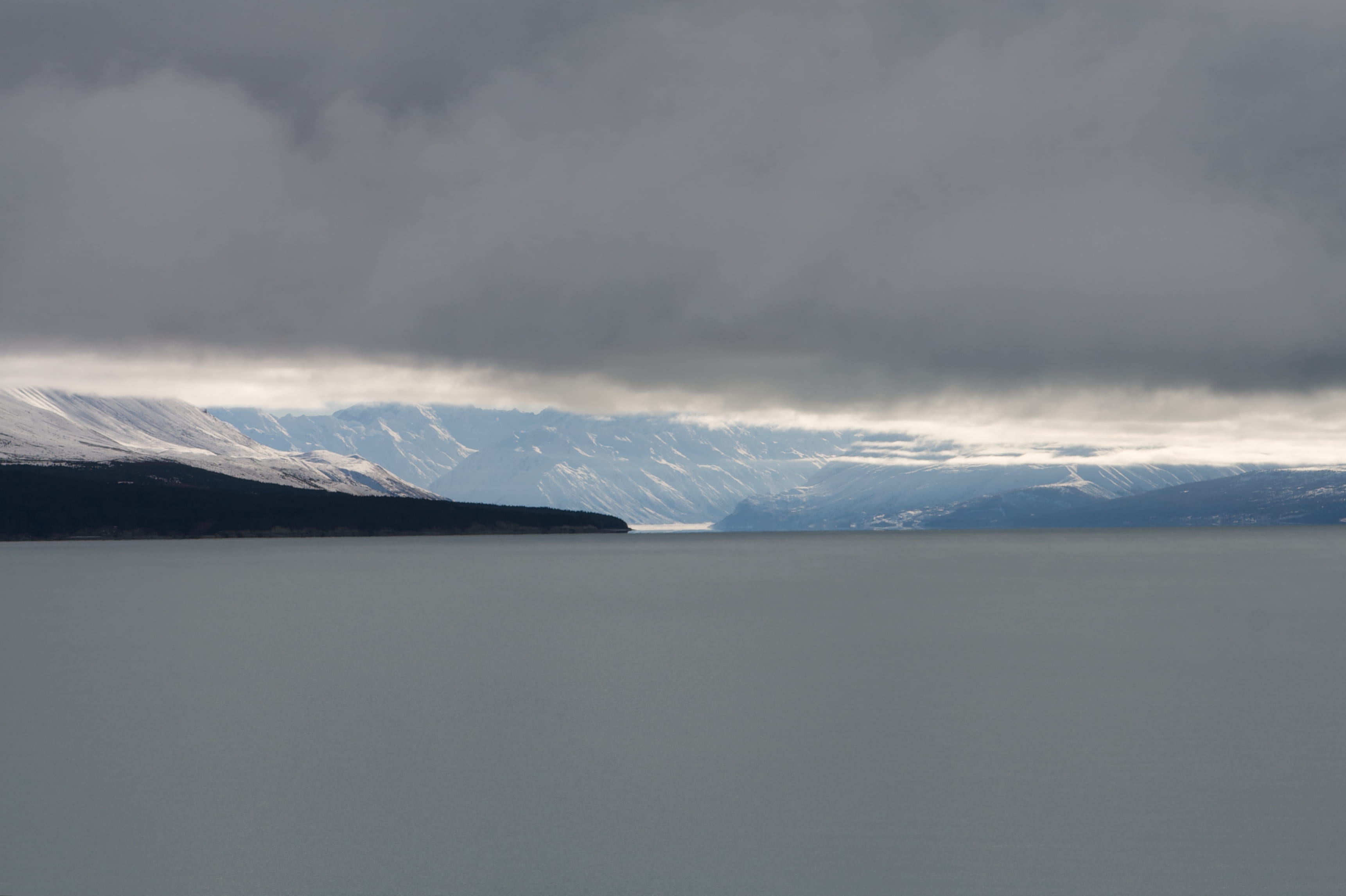 ice, grey, scenics - nature, cloud - sky, outdoors, landscape, winter, overcast, beauty in nature, no people, lake pukaki, lake, tranquility, water, non-urban scene, HD Wallpaper