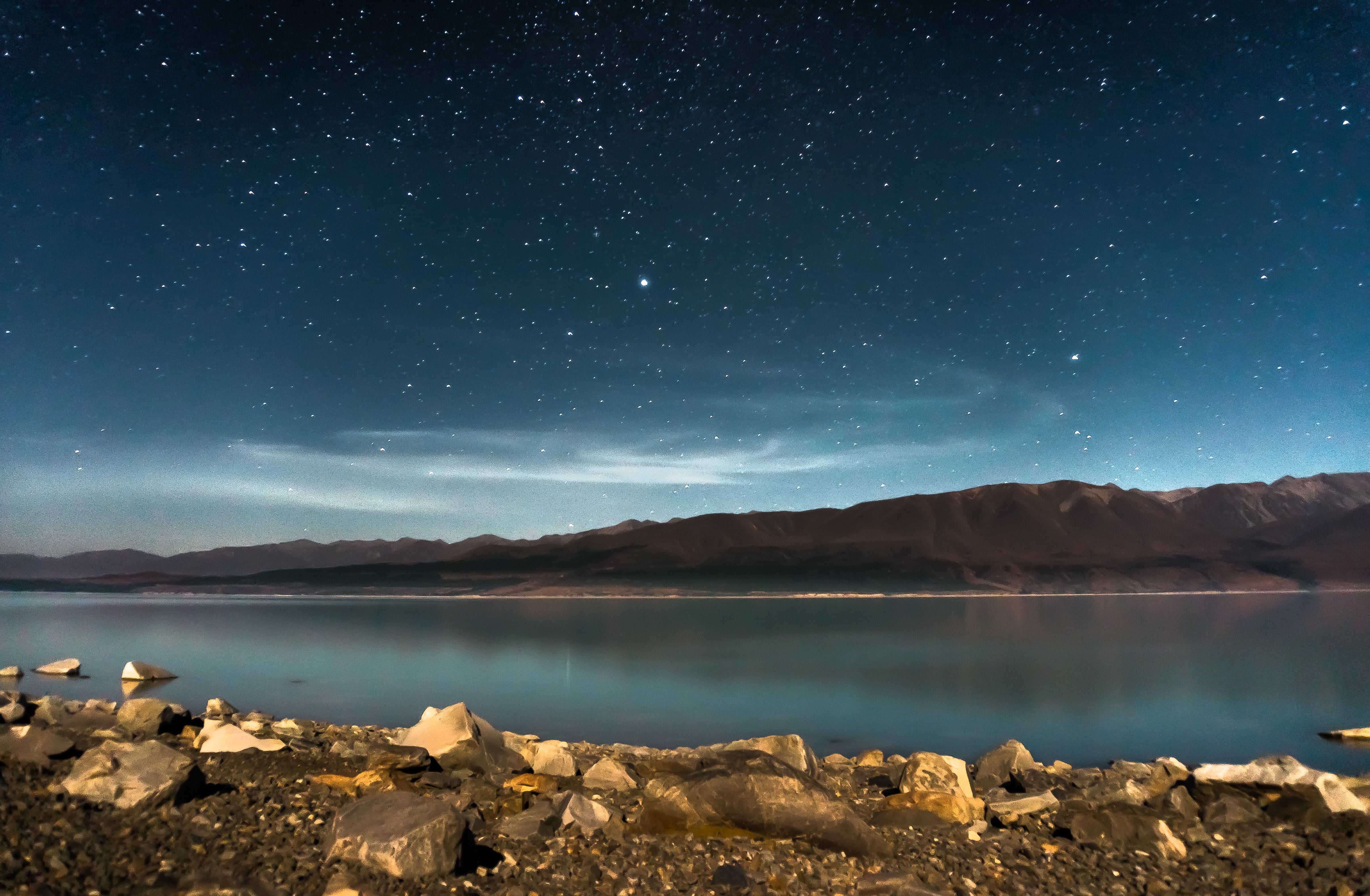 milky  way, Moonlight, reflection, long  exposure, clouds, mountain, lake  pukaki, night  long, shore, night, water  sky, scape, new zealand, sky  blue, HD Wallpaper