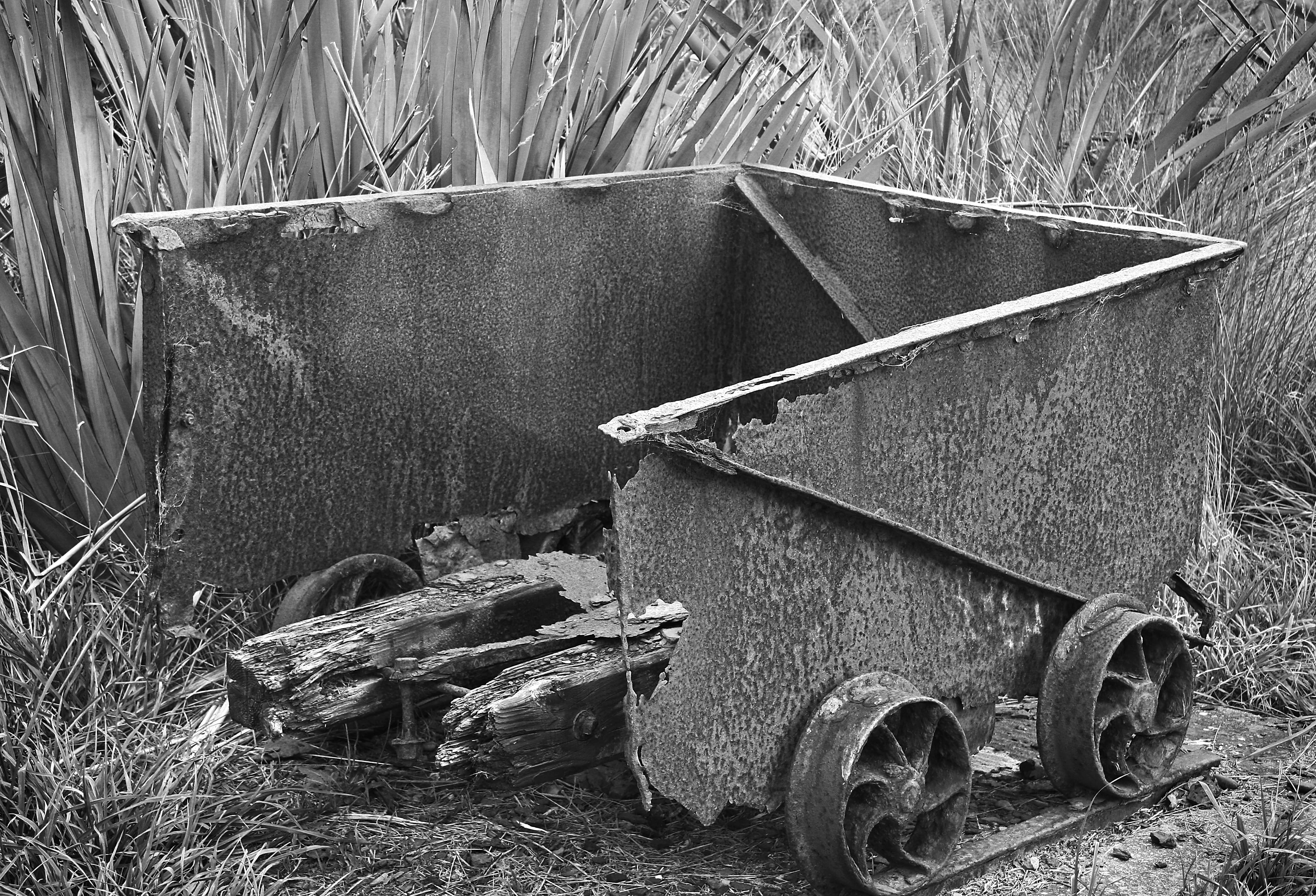 abandoned, damaged, field, wheel, decay, obsolete, wheelbarrow, mode of transportation, land, deterioration, iron, old, transportation, day, plant, push cart, HD Wallpaper