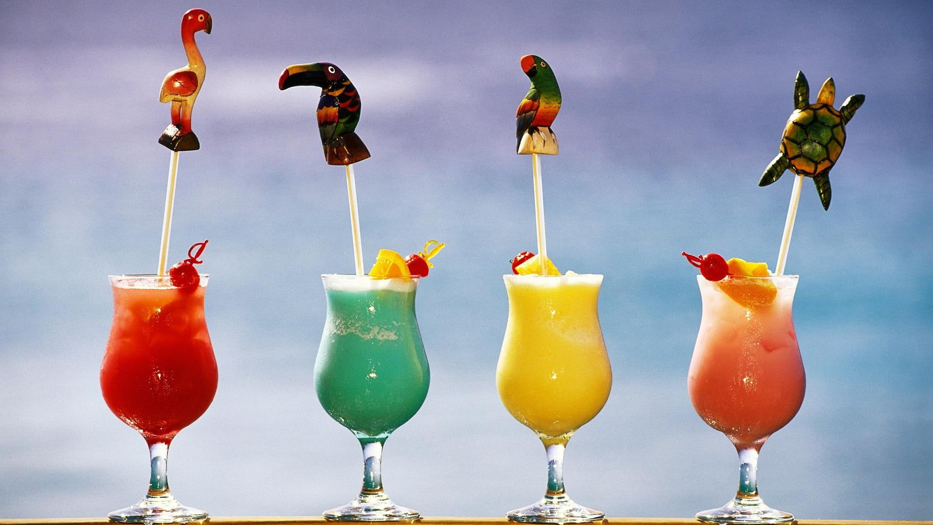 clear, four, cocktail, photography, drinking, 1080P, icy, cocktails, delicious, 1920x1080, glasses, glass, HD Wallpaper