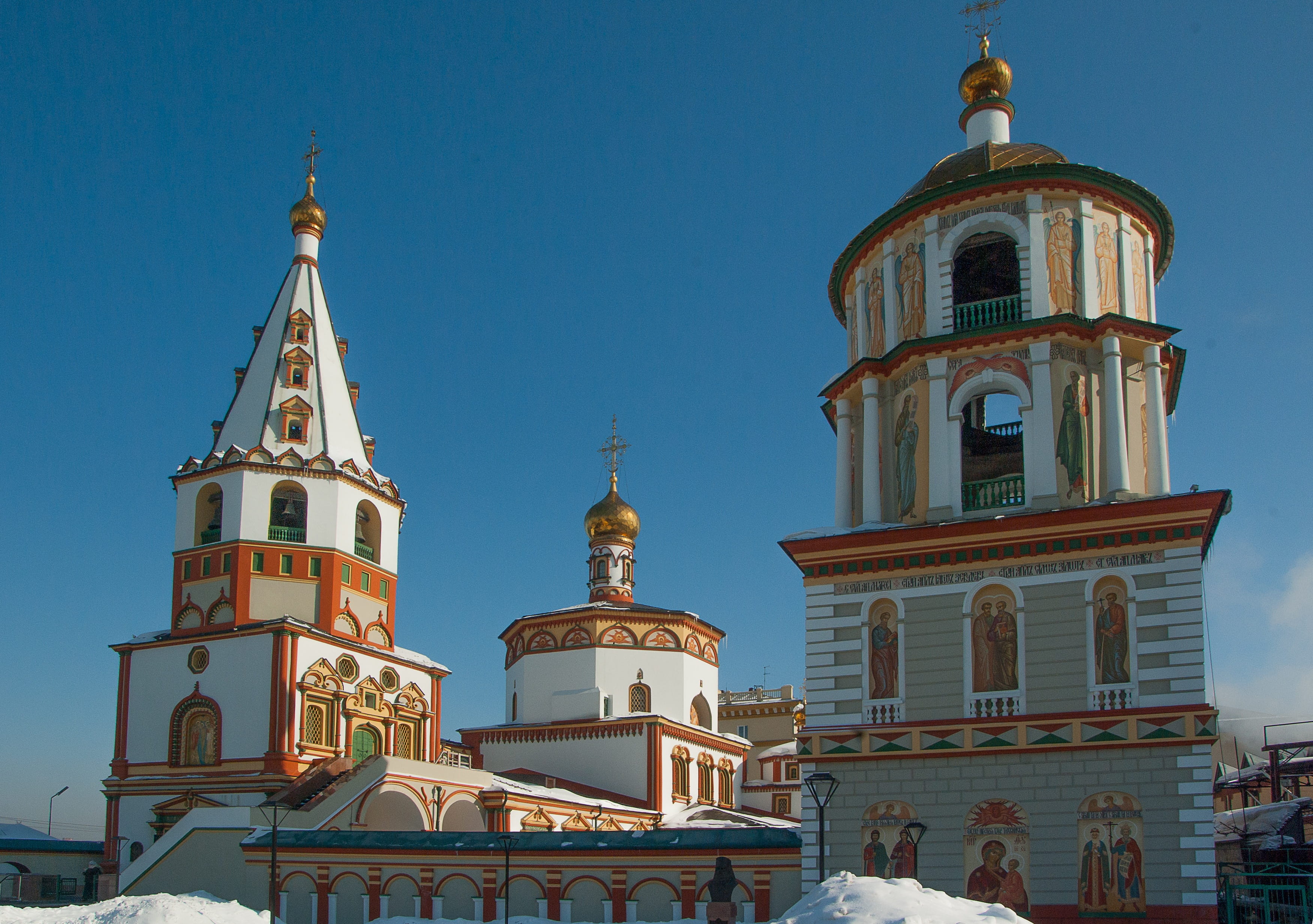 outdoors, religion, sky, travel destinations, 2K, blue, tower, built structure, no people, spire, building exterior, siberia, orthodox church, place of worship, HD Wallpaper