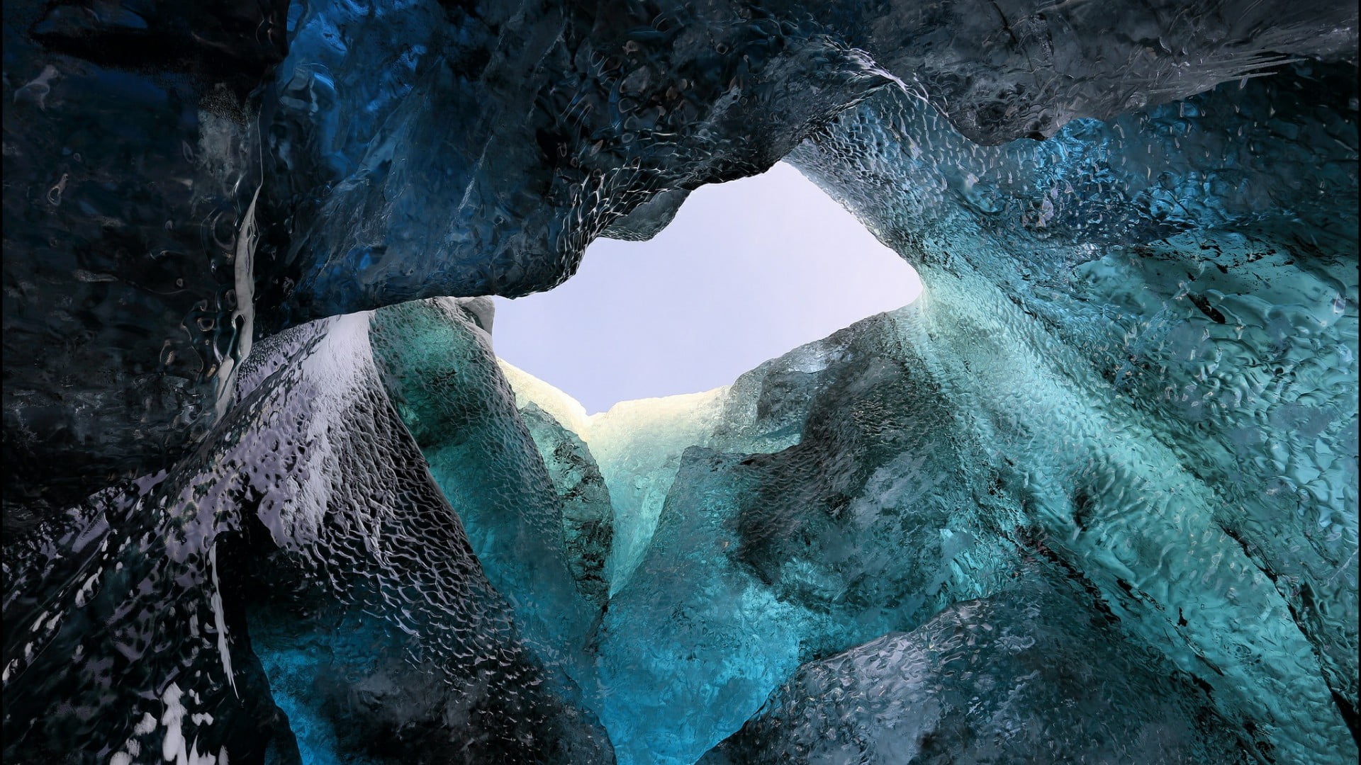 rock - object, rock, water, iceland, physical geography, ice, blue, nature, glacier cave, 1080P, day, natural arch, cold temperature, turquoise, formation, HD Wallpaper