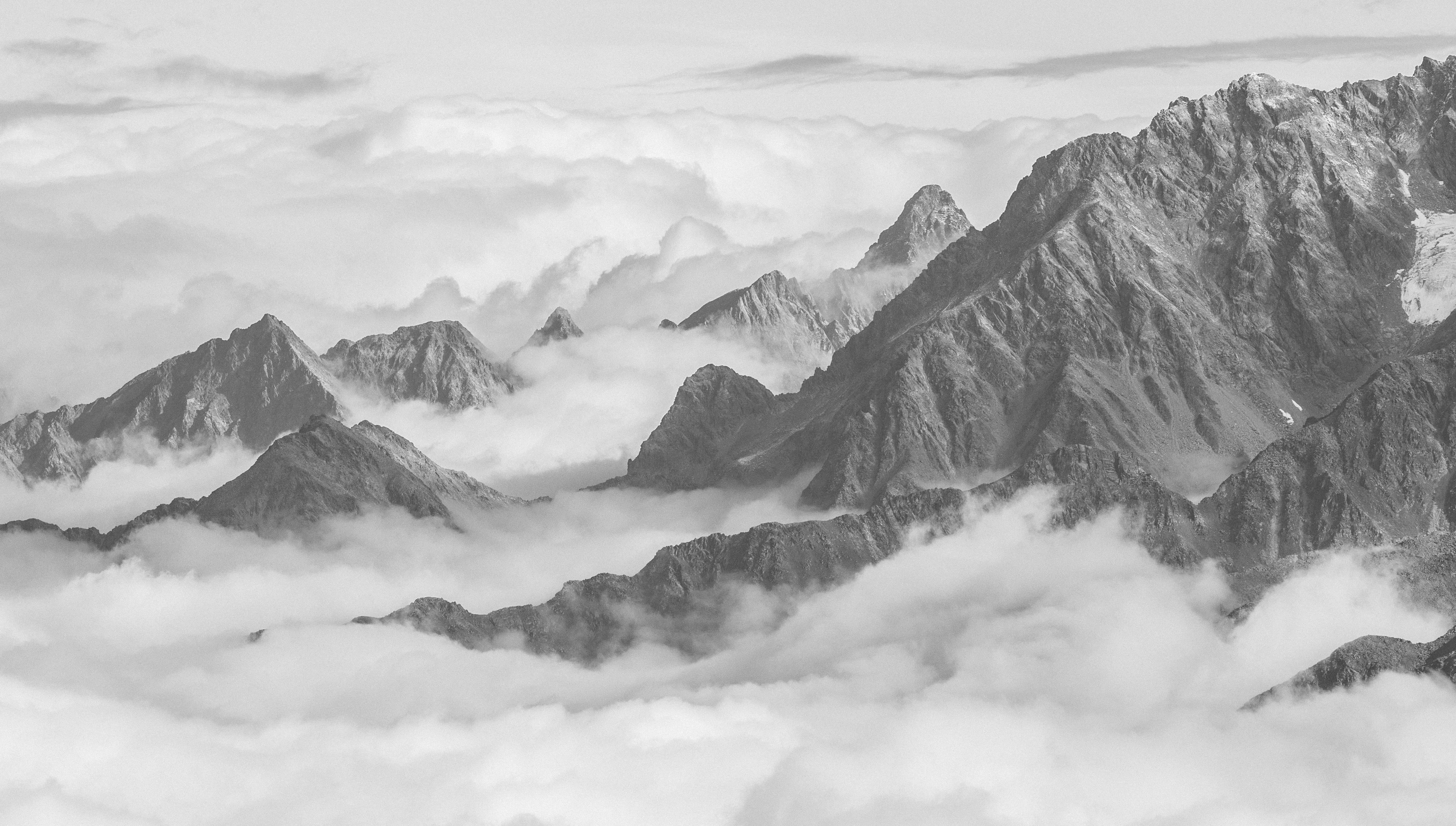 5K, cold temperature, mountain peak, kaunertal, mountain, mountain range, scenics - nature, cloud - sky, non-urban scene, clouds, kaunertaler gletscher, HD Wallpaper