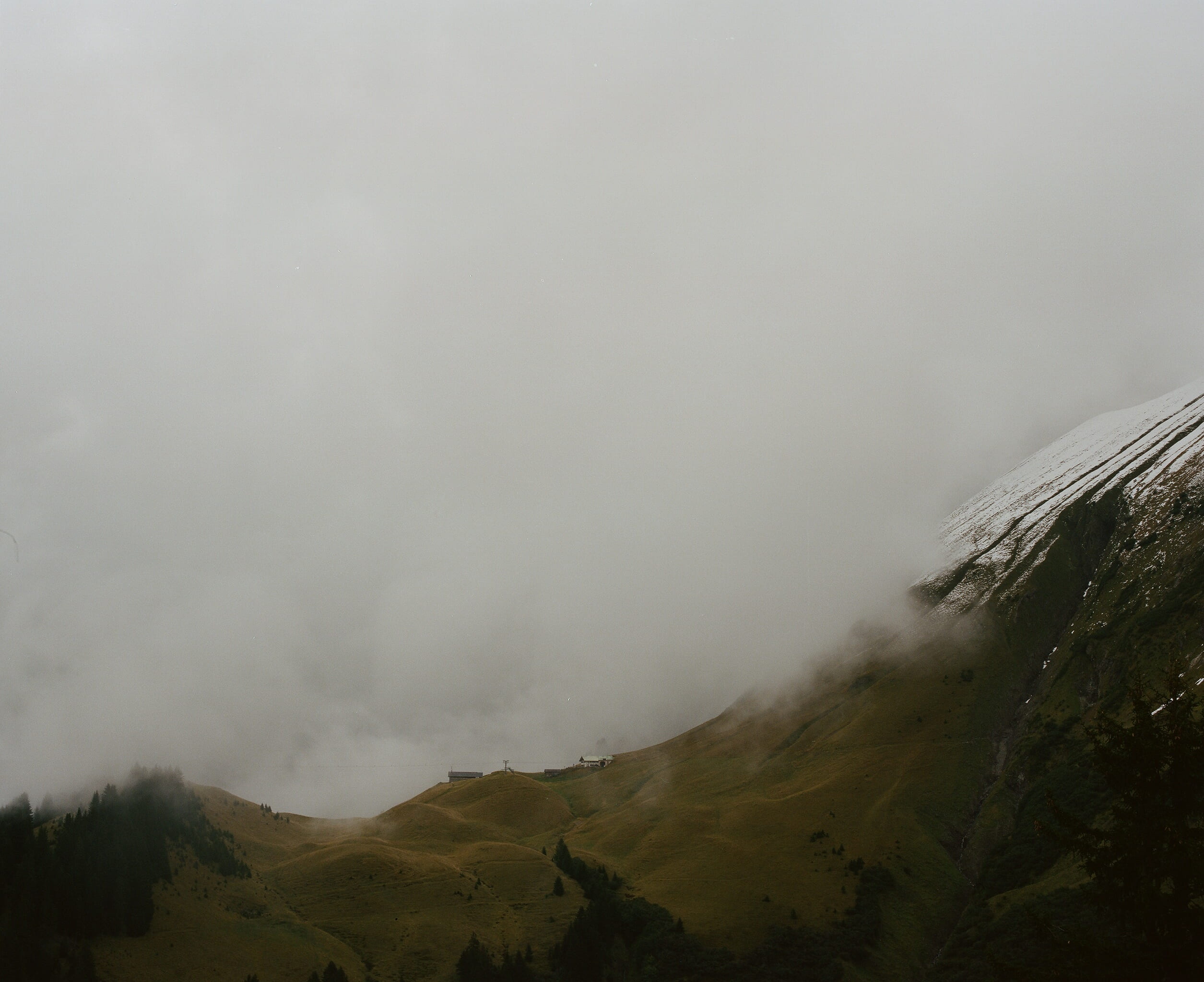 hazy, scenics - nature, germany, mountain range, cloud, beauty in nature, foggy, snow, nature, tranquility, remote, sky, no people, autumn, environment, HD Wallpaper