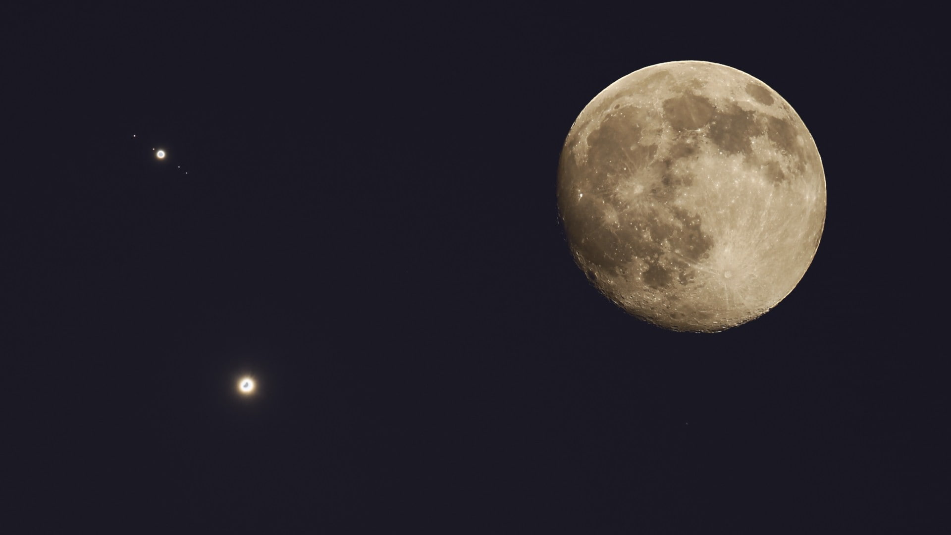 Jupiter, Venus, space, 1080P, Moon, HD Wallpaper