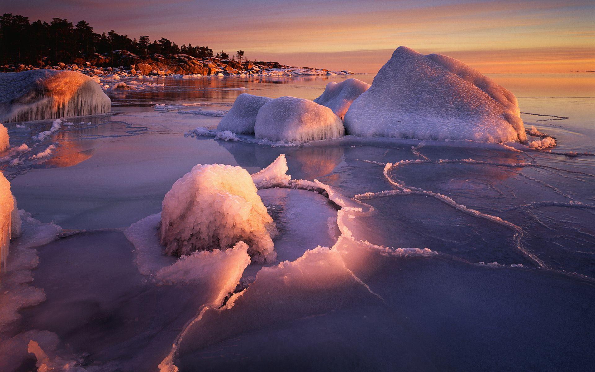 winter, landscape, frost, nature, nature and landscap, sunrise, broken, sunset, ice, ze, 1080P, HD Wallpaper