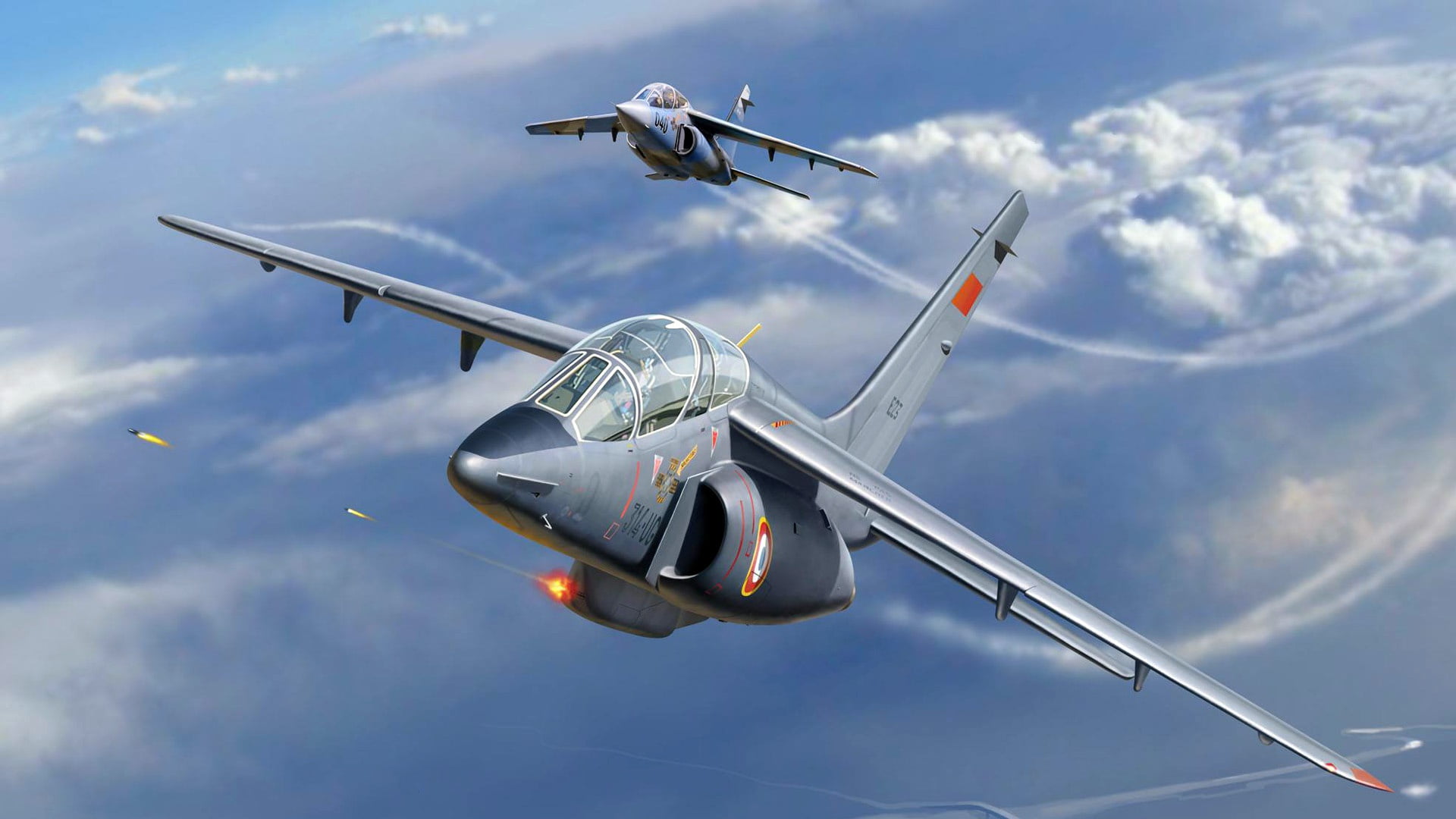 training aircraft, Dassault/Dornier, 1080P, light jet attack aircraft of the third generation, Alpha Jet, HD Wallpaper