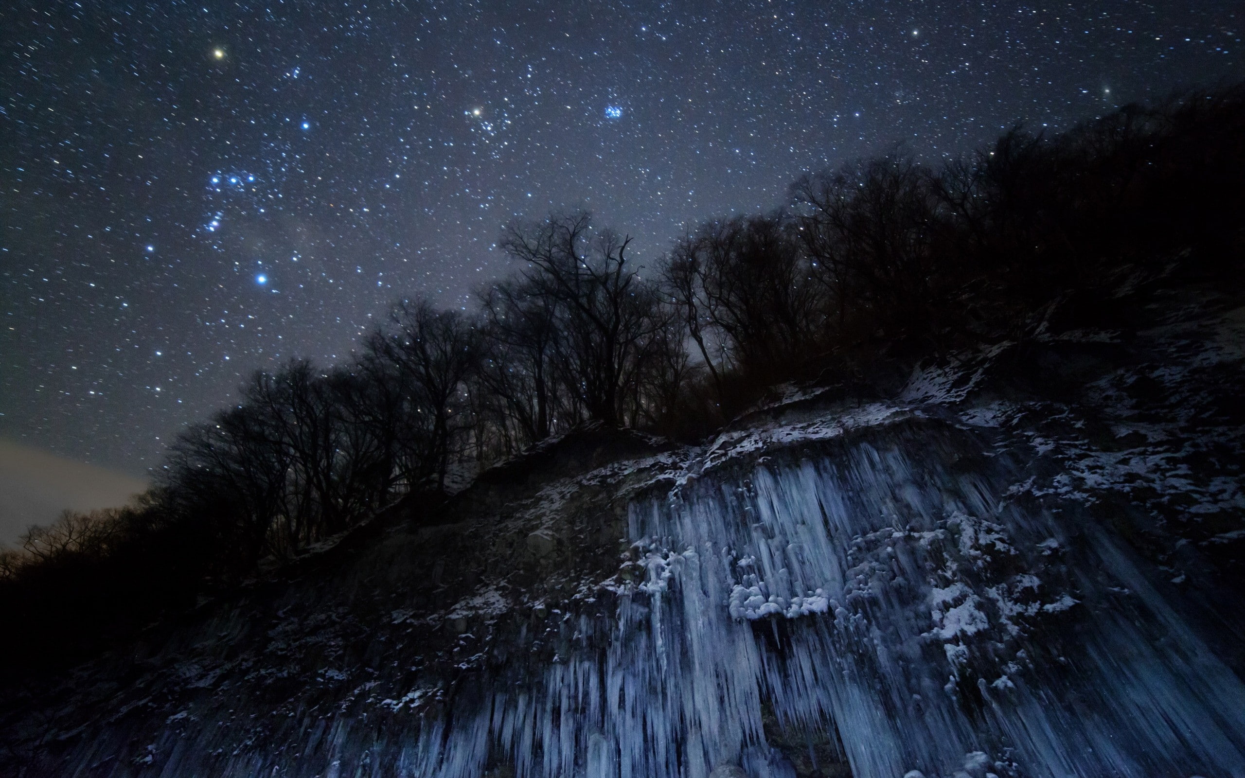 rock, ice, nature, 2K, icicles, stars, hd, wall, HD Wallpaper